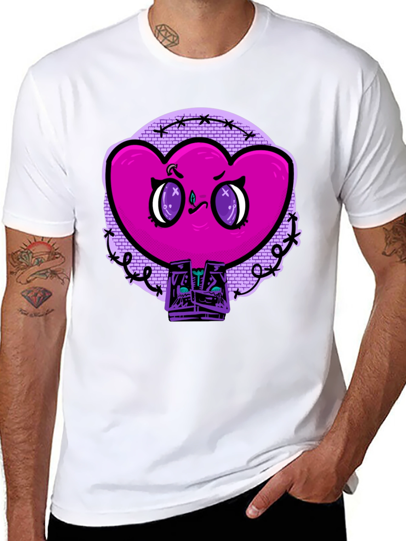 Edgy Heart Graphic Tee - Unisex Black T-Shirt