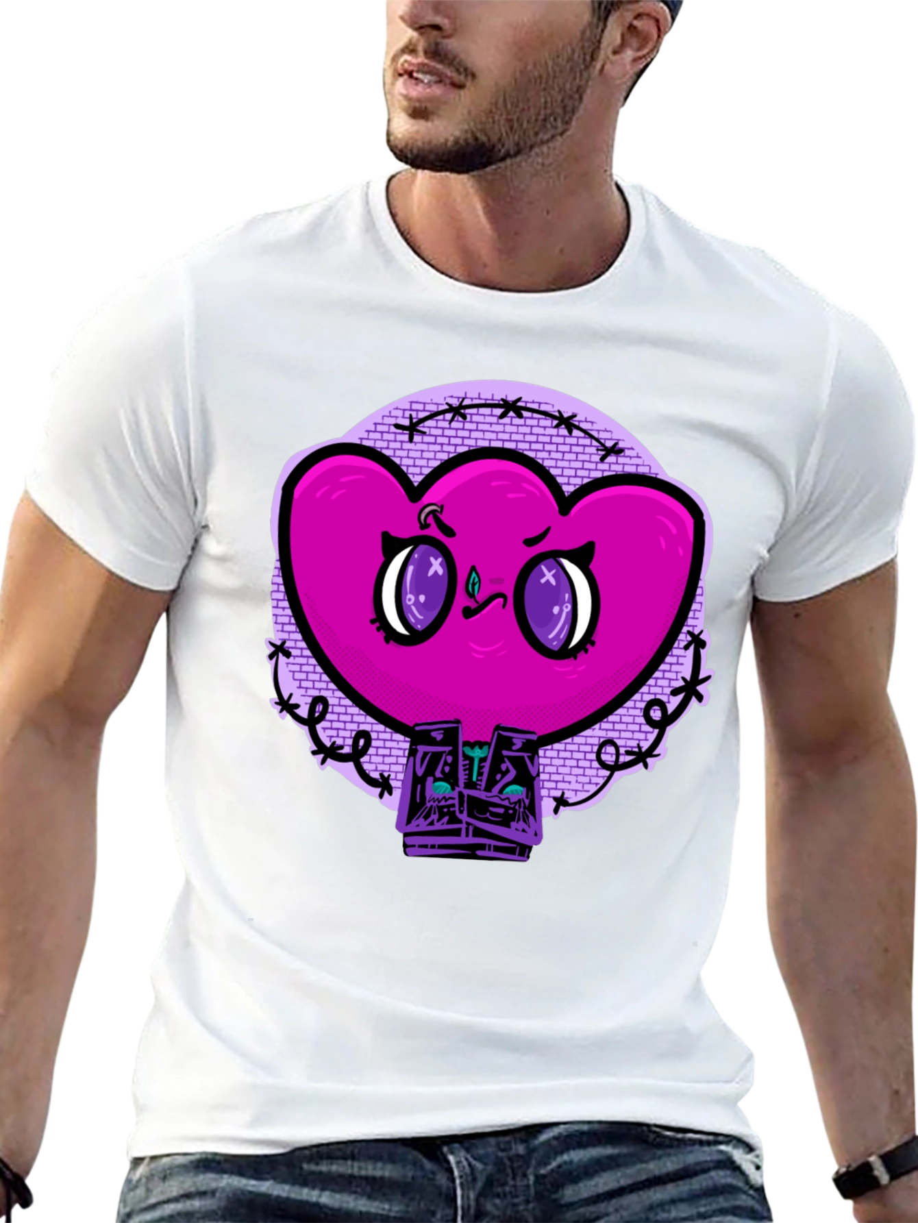 Edgy Heart Graphic Tee - Unisex Black T-Shirt