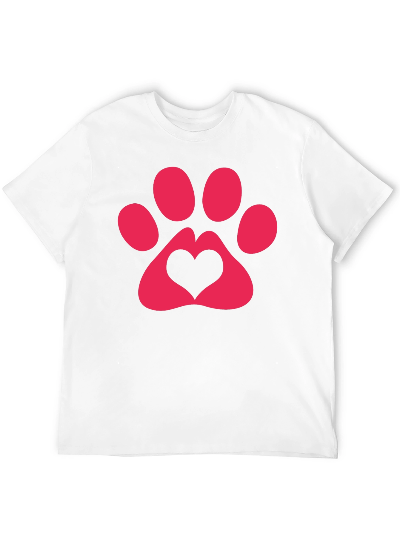 Heart Paw Print Graphic Tee - Black T-Shirt