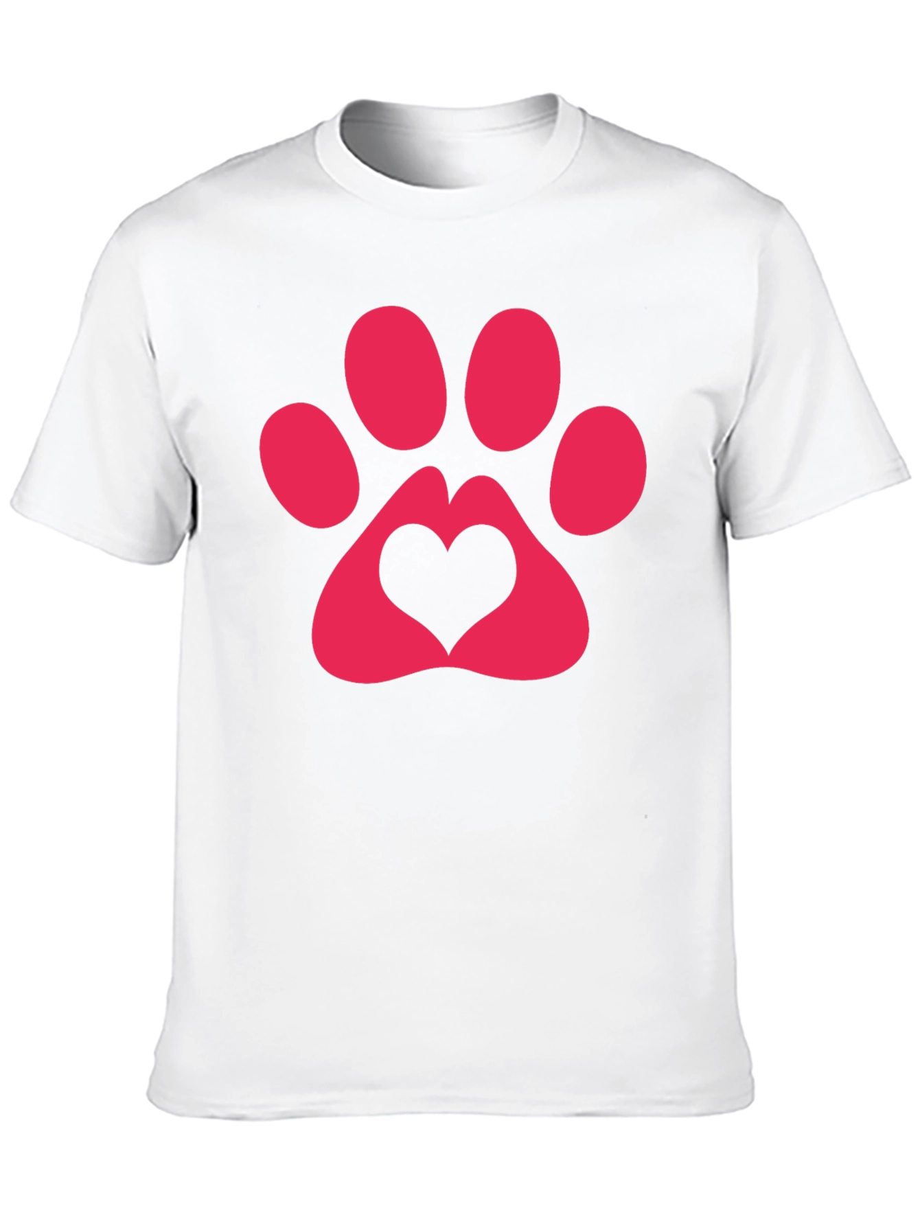 Heart Paw Print Graphic Tee - Black T-Shirt