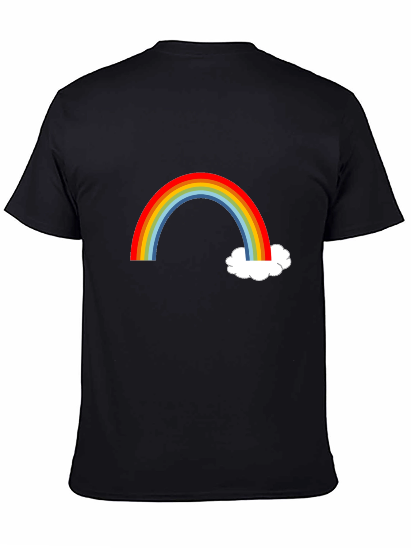 Rainbow & Cloud Graphic T-Shirt - Fun Casual Wear
