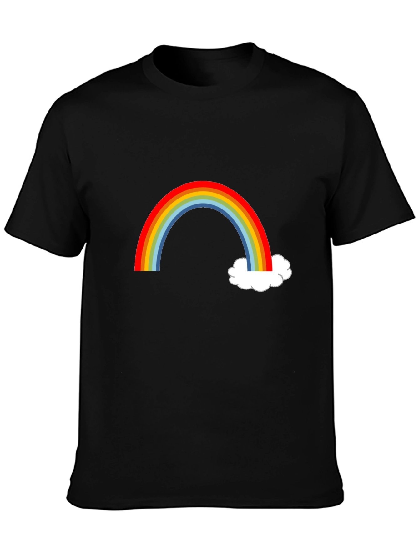 Rainbow & Cloud Graphic T-Shirt - Fun Casual Wear