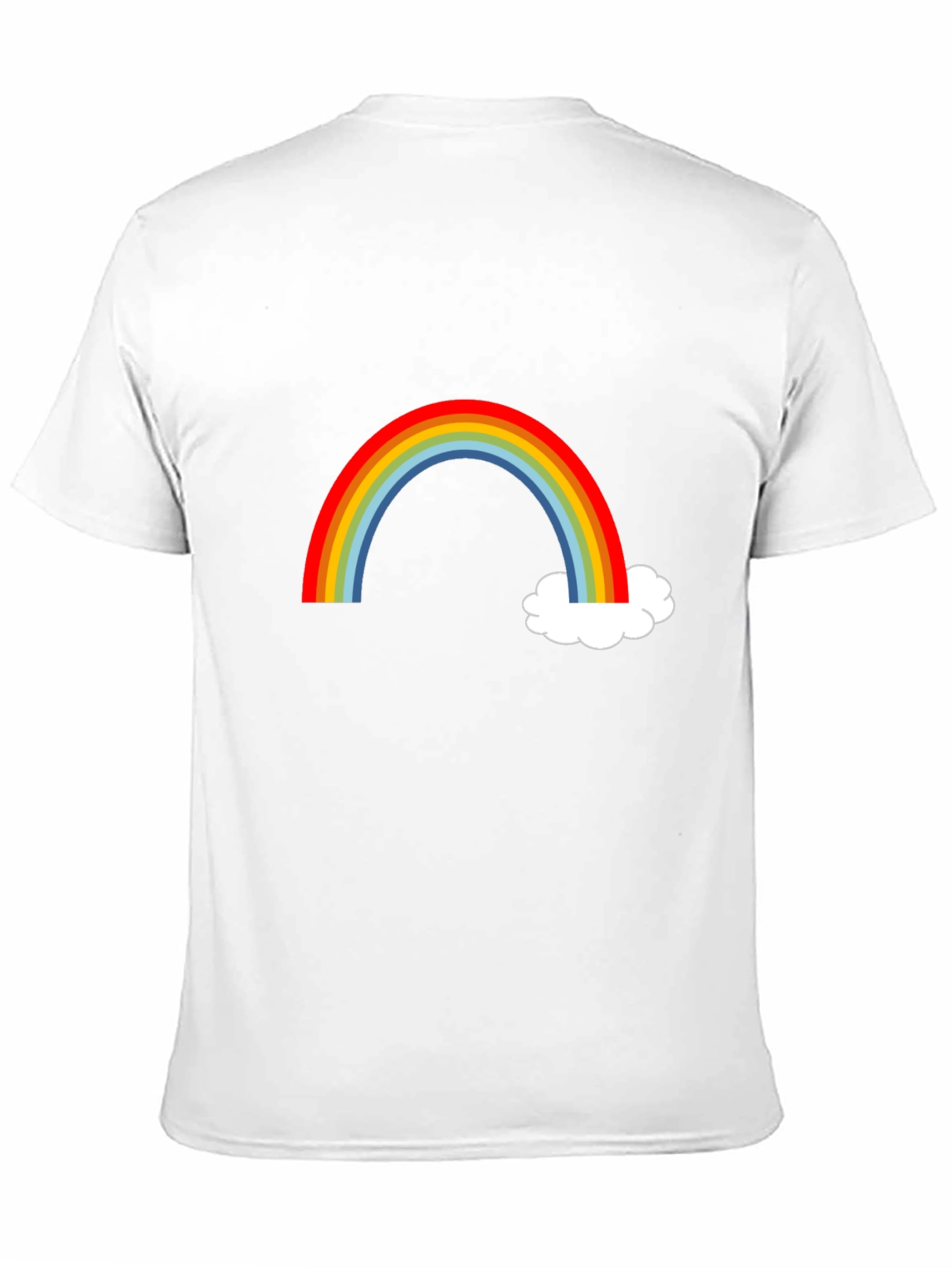 Rainbow & Cloud Graphic T-Shirt - Fun Casual Wear