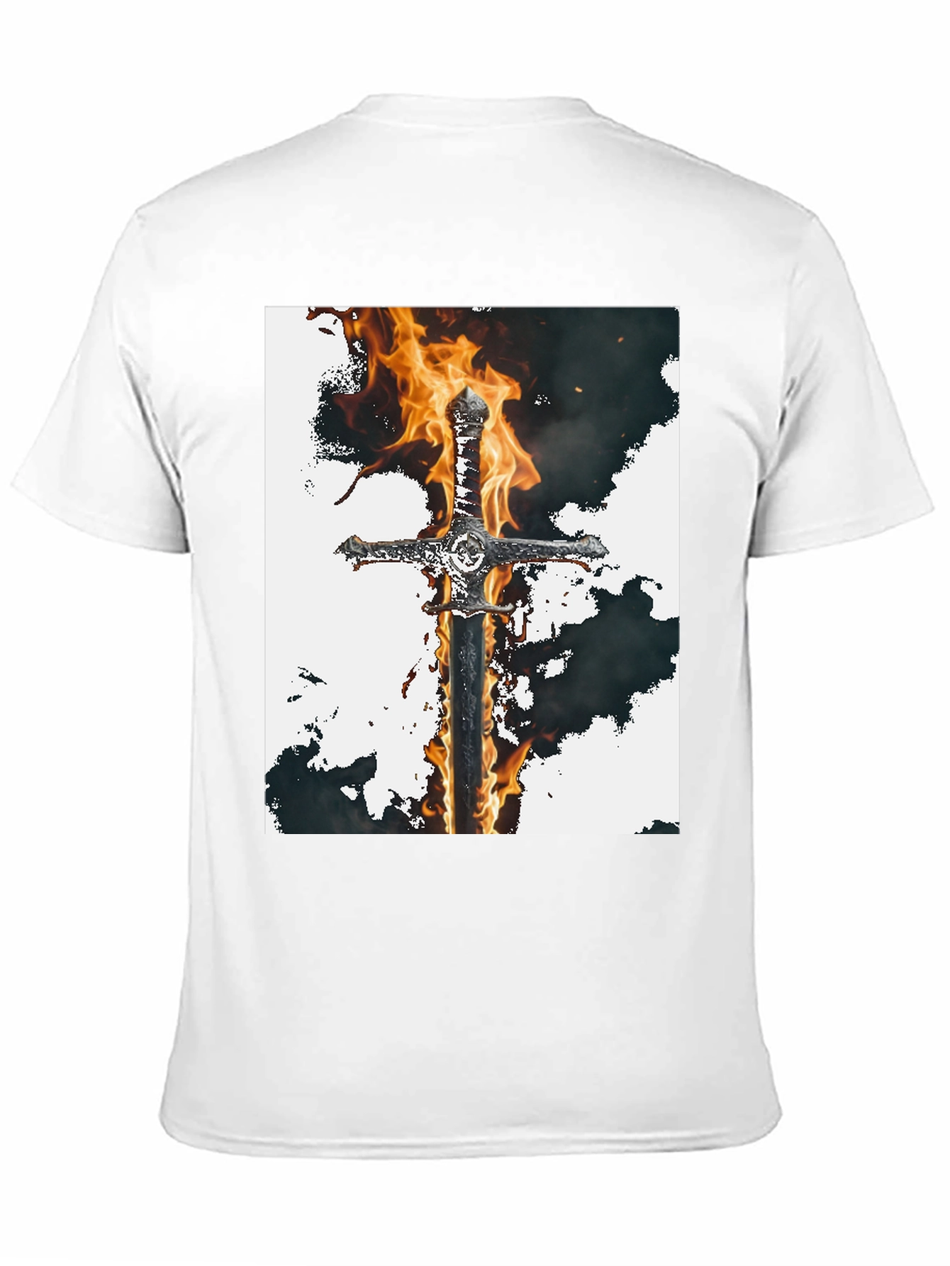 Fiery Sword Graphic Tee - Black
