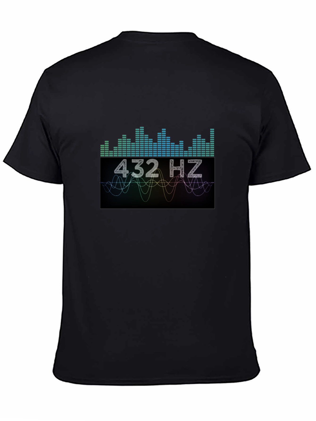 432 Hz Sound Wave Graphic Black T-Shirt