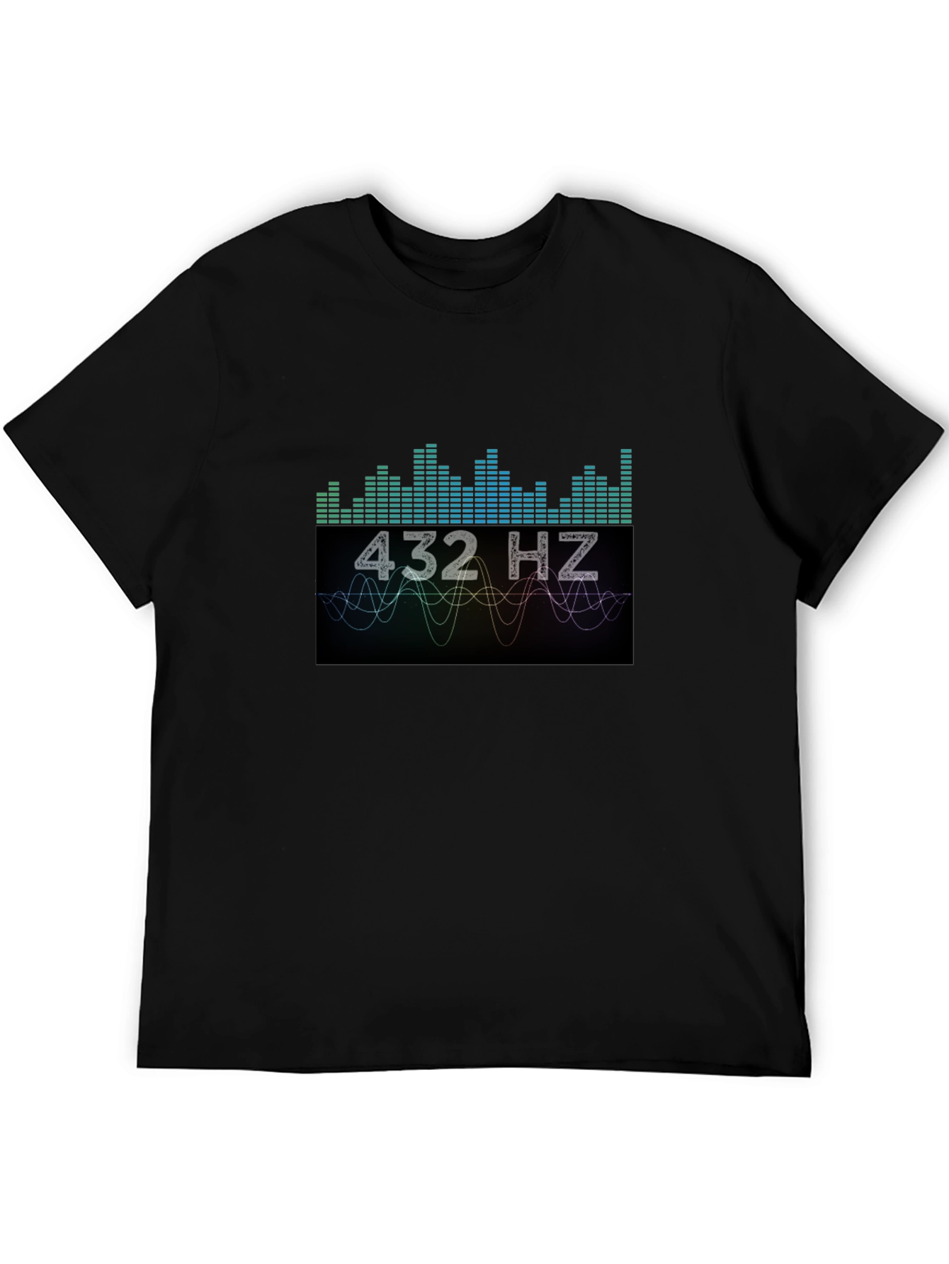 432 Hz Sound Wave Graphic Black T-Shirt