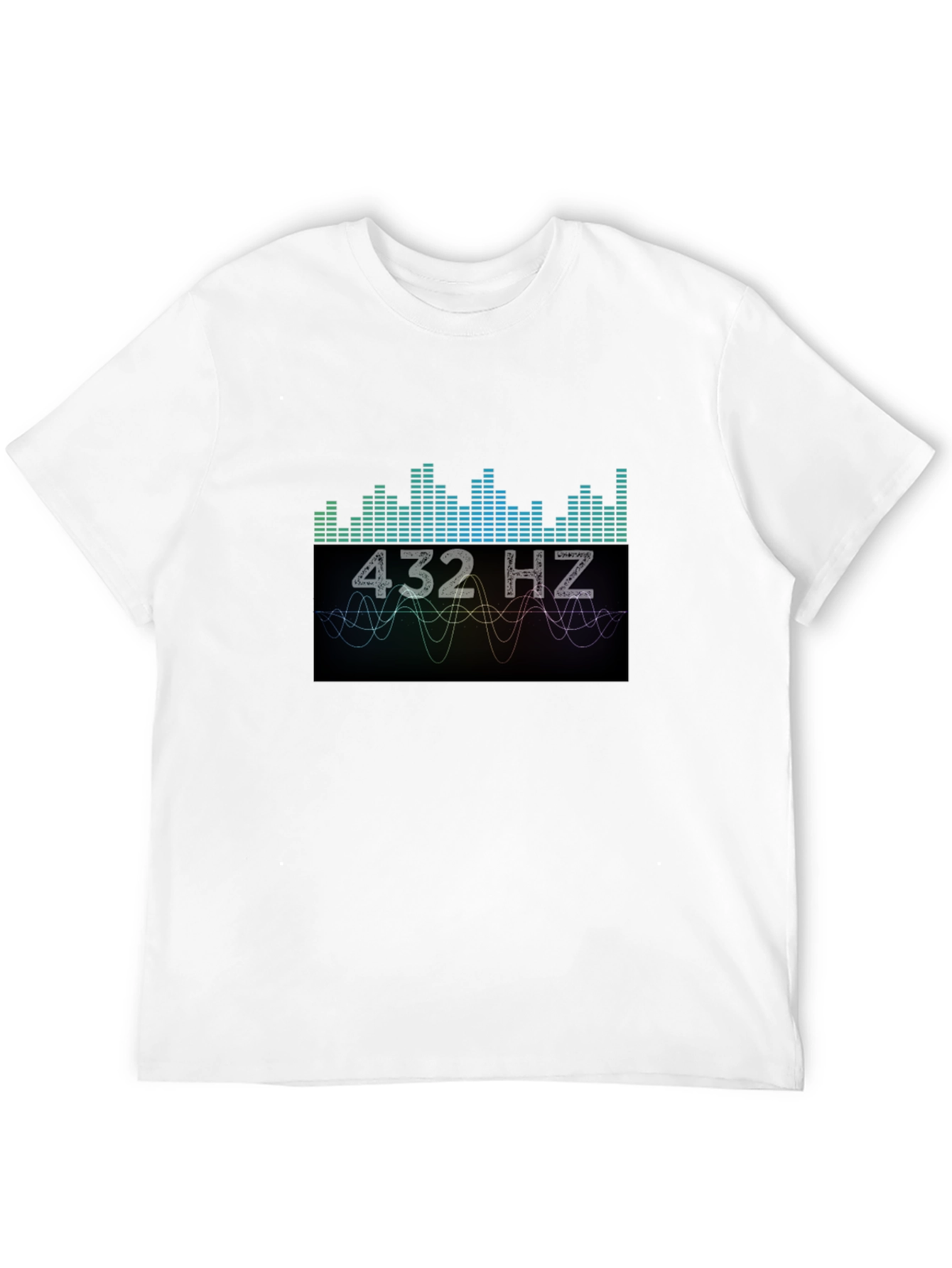432 Hz Sound Wave Graphic Black T-Shirt
