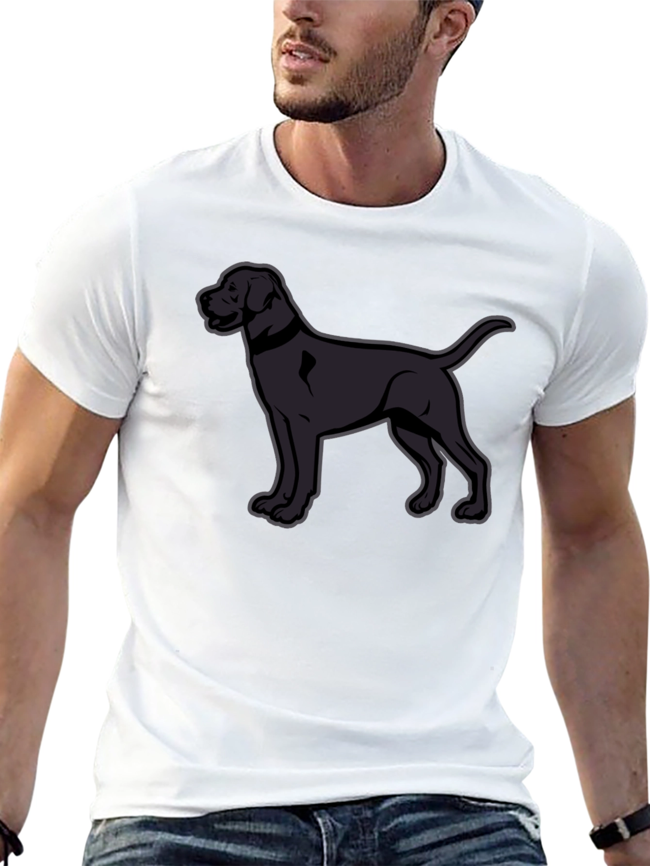 Black Lab Silhouette Graphic T-Shirt - Mens Fashion Tee