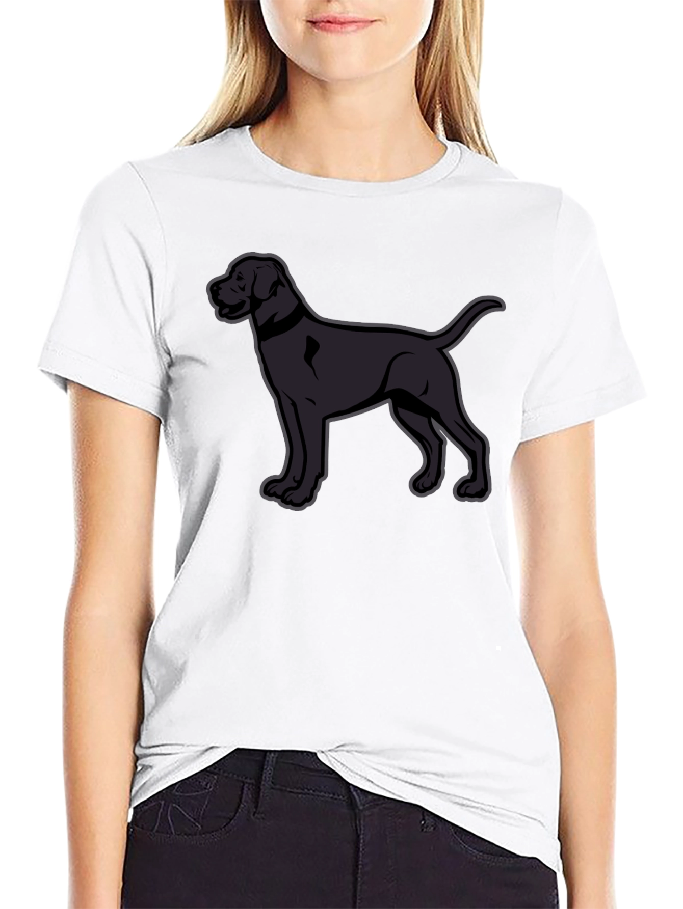 Black Lab Silhouette Graphic T-Shirt - Mens Fashion Tee