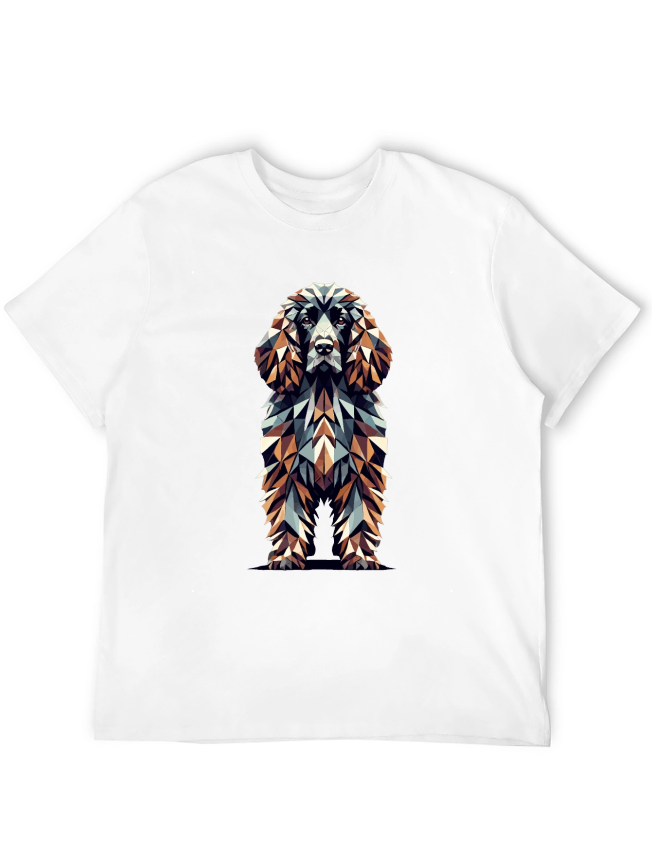 Geometric Dog Graphic Black T-Shirt