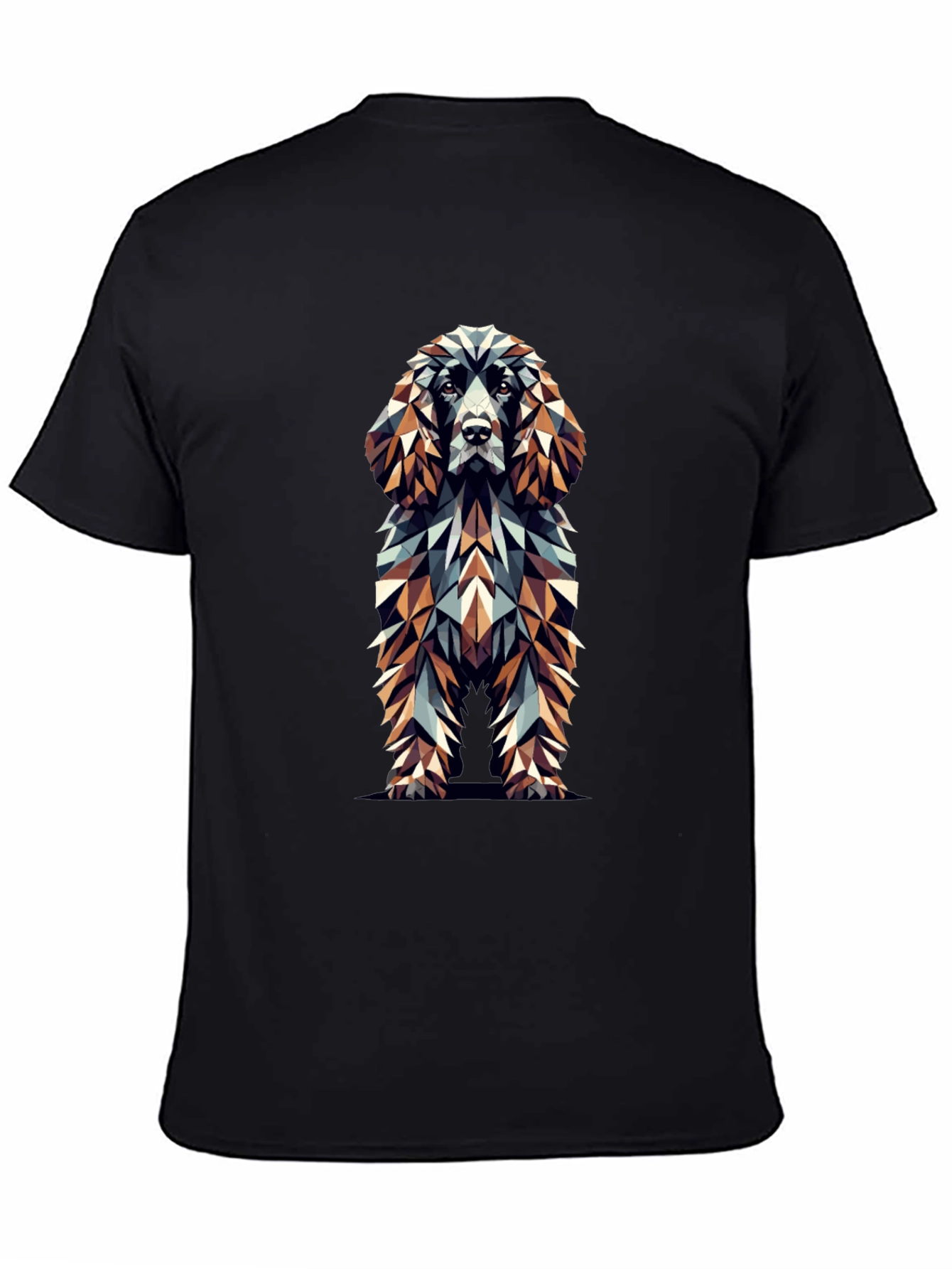 Geometric Dog Graphic Black T-Shirt