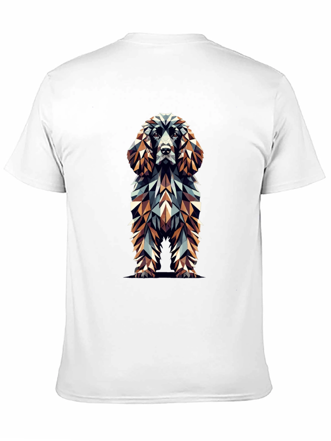 Geometric Dog Graphic Black T-Shirt