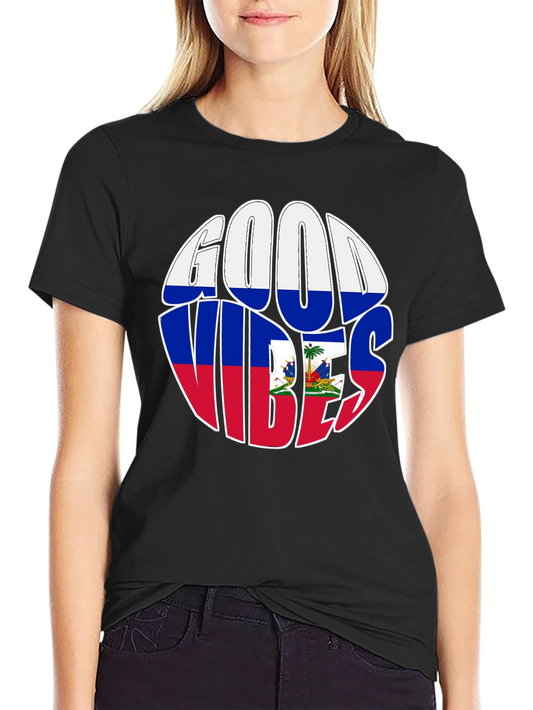 Haiti Flag Good Vibes T-Shirt