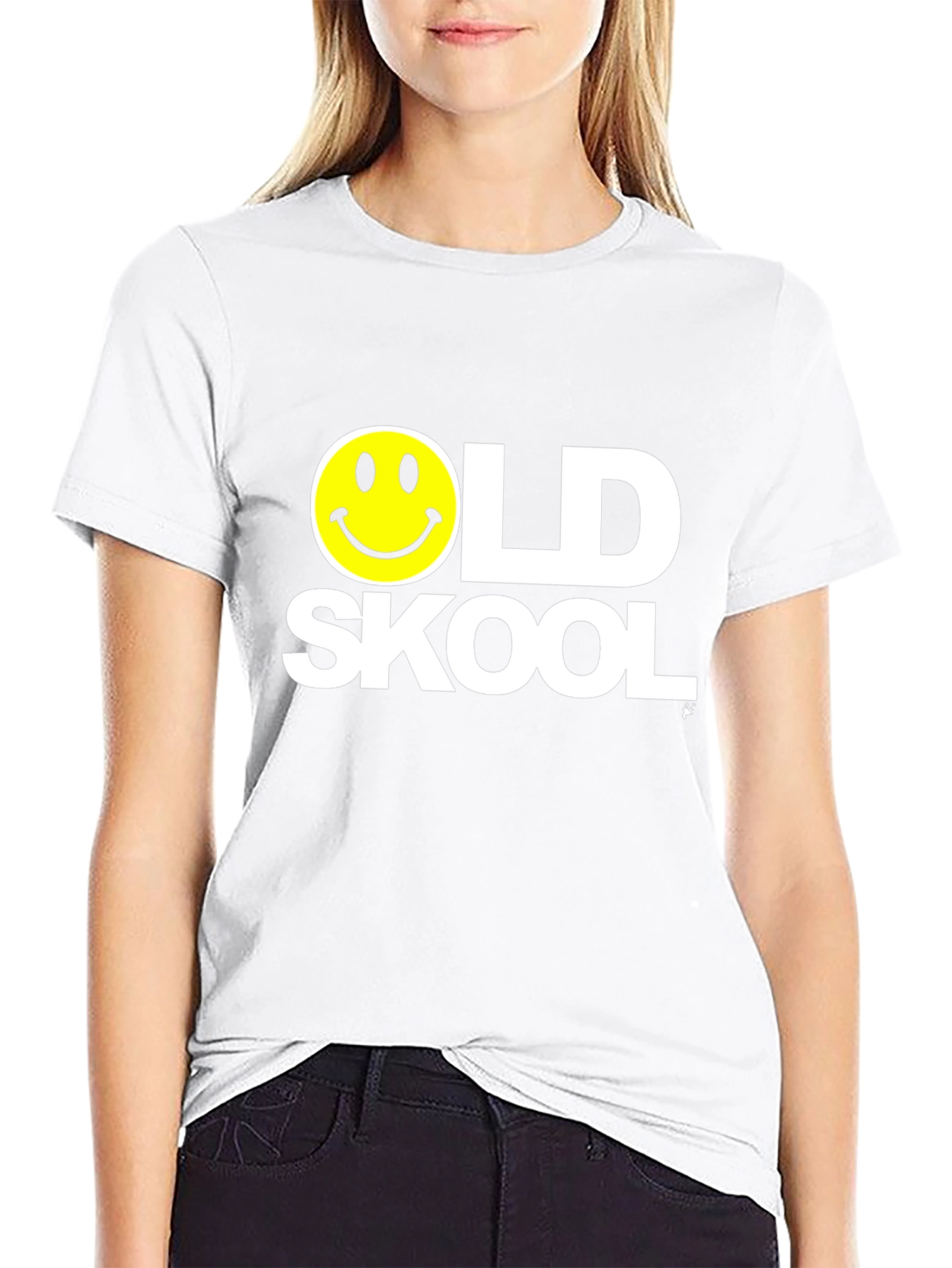 Old Skool Smiley Face Black T-Shirt