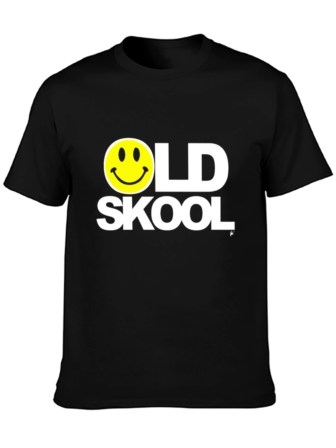 Old Skool Smiley Face Black T-Shirt
