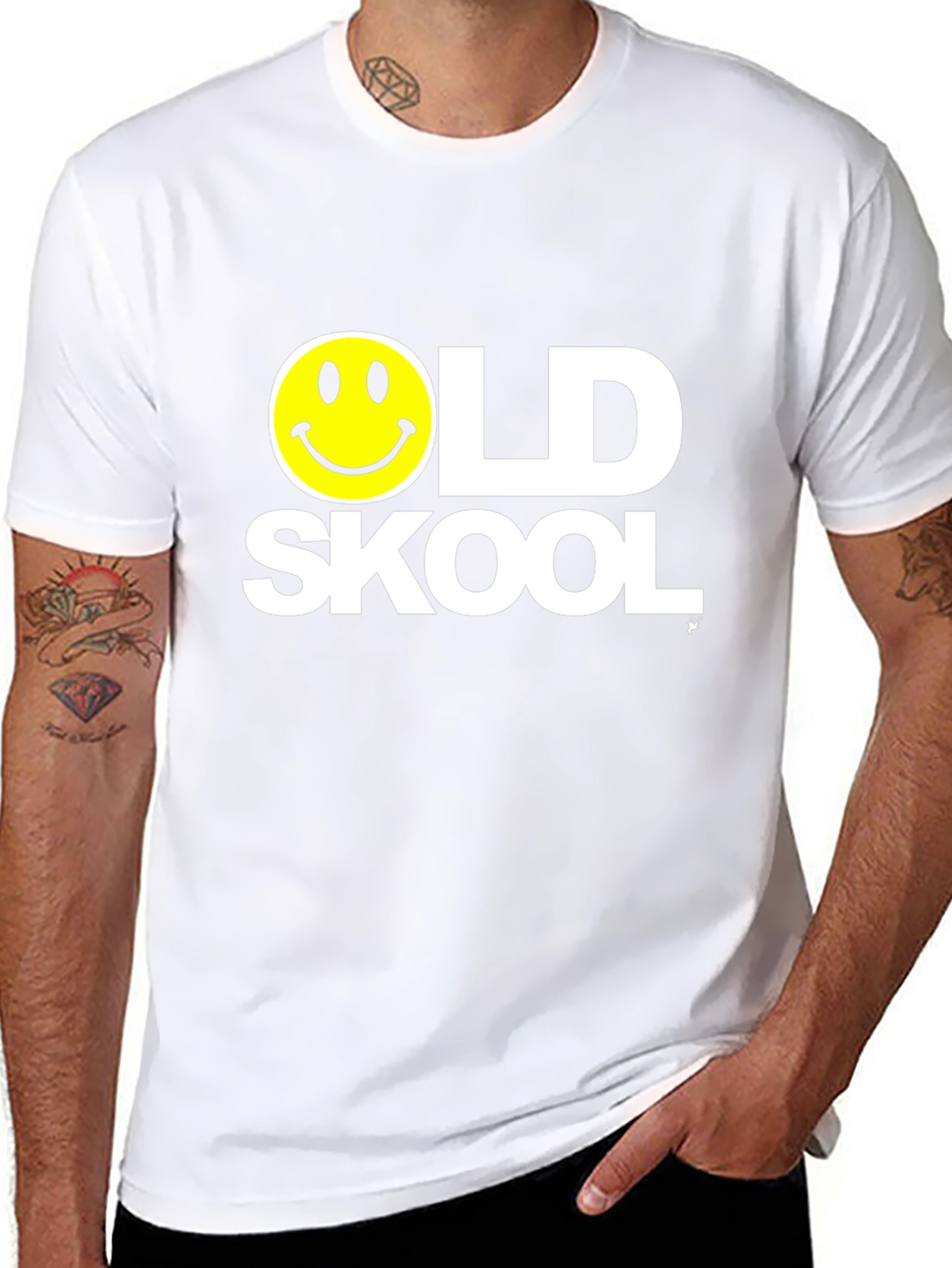 Old Skool Smiley Face Black T-Shirt