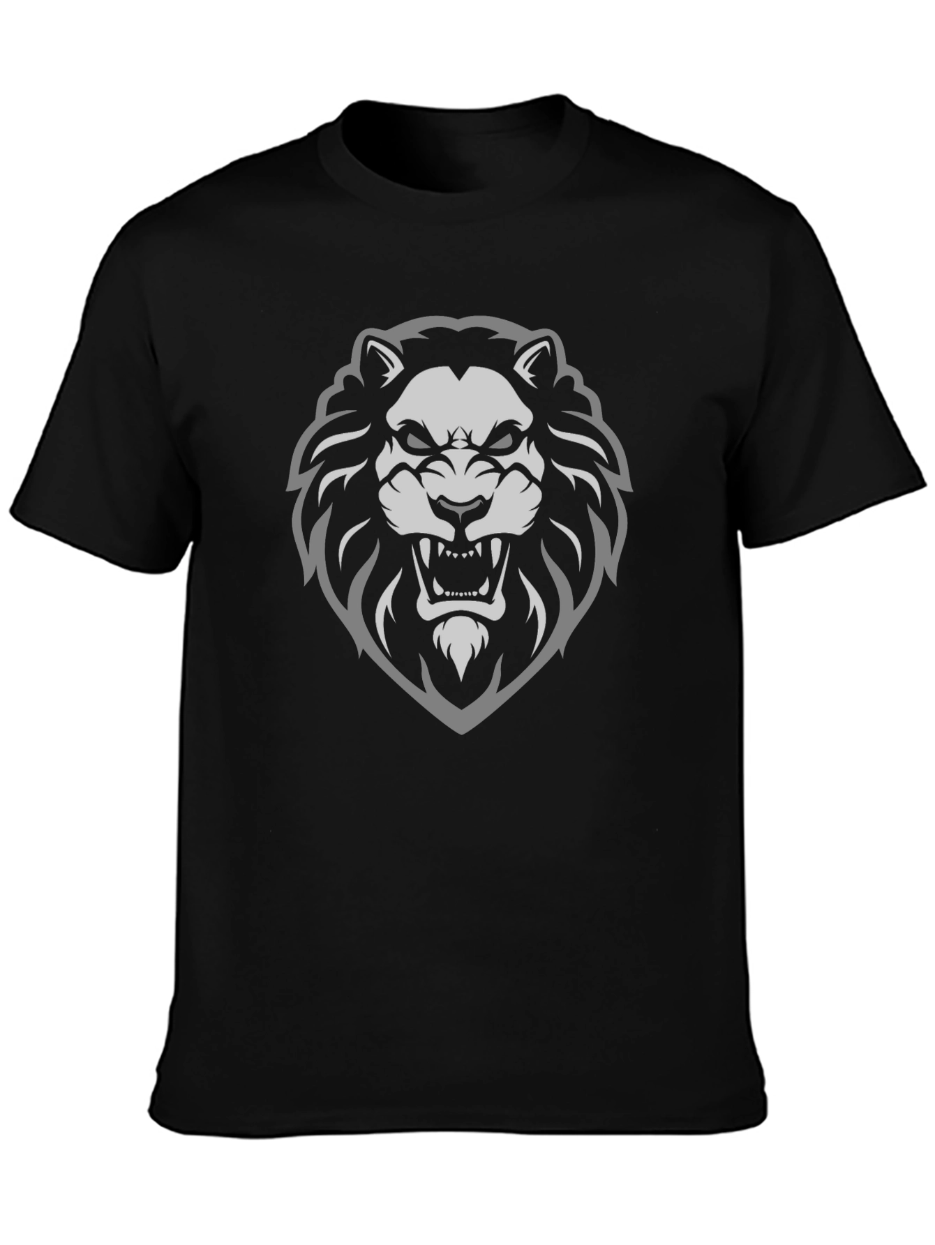 Lion Graphic Print Black T-Shirt