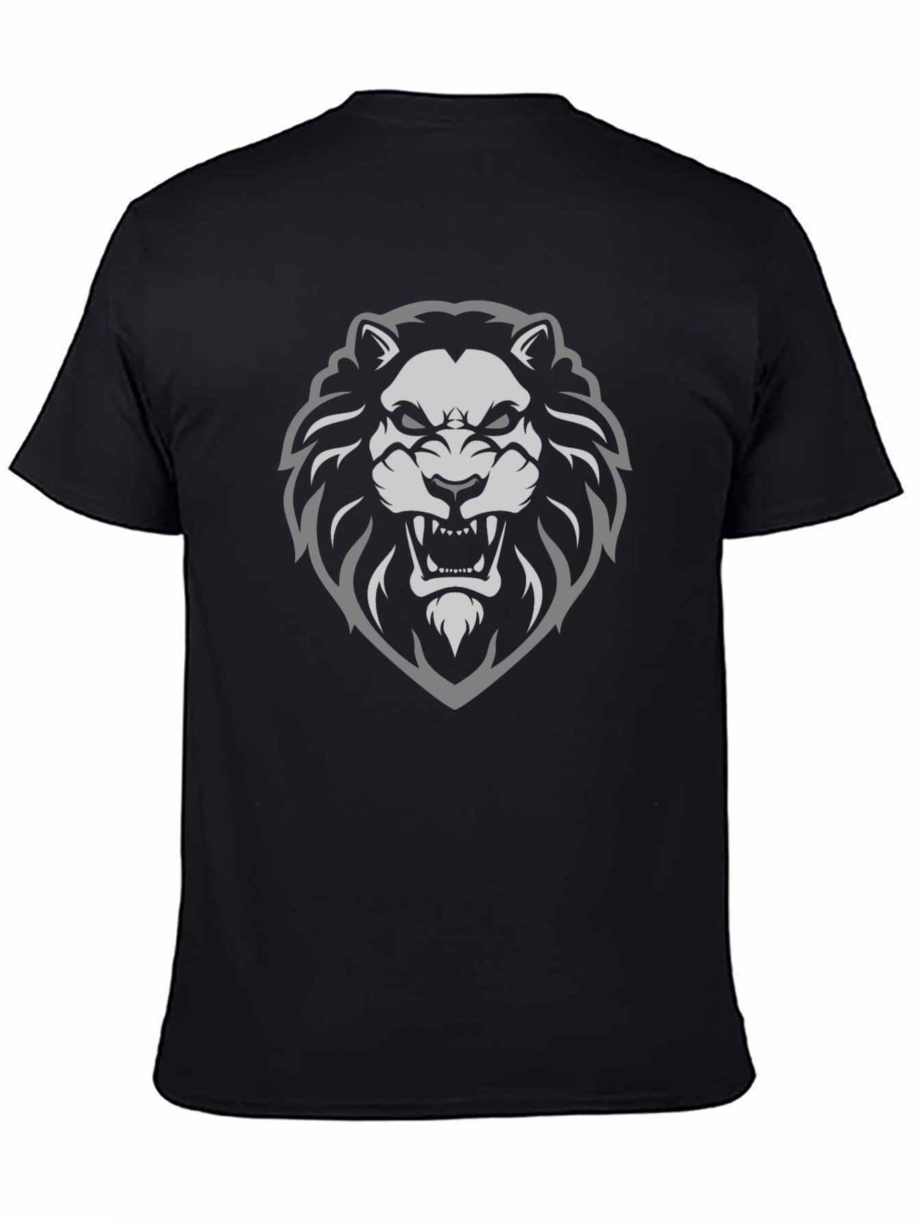 Lion Graphic Print Black T-Shirt