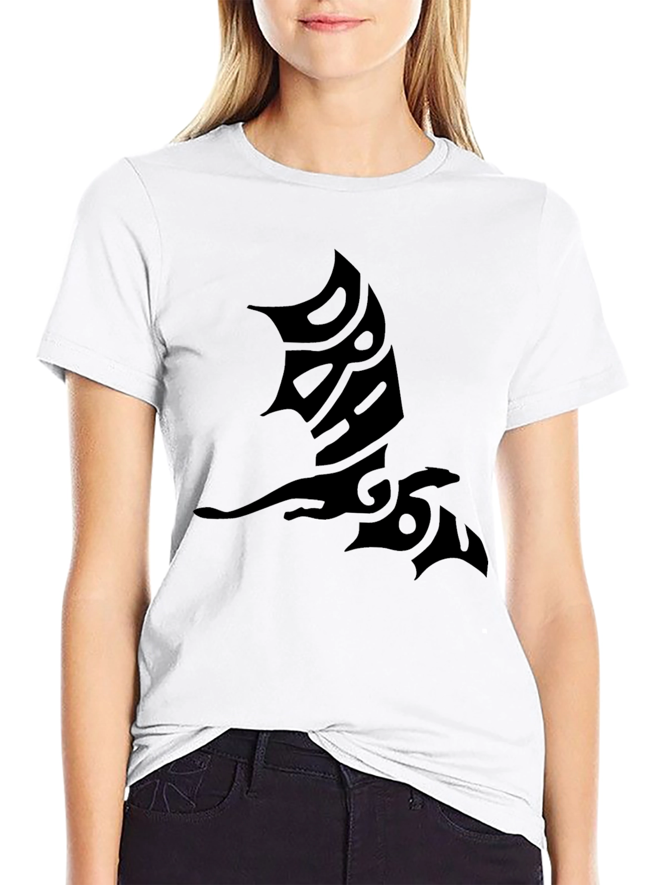 Dragon Tattoo Graphic Print Black Mens T-Shirt