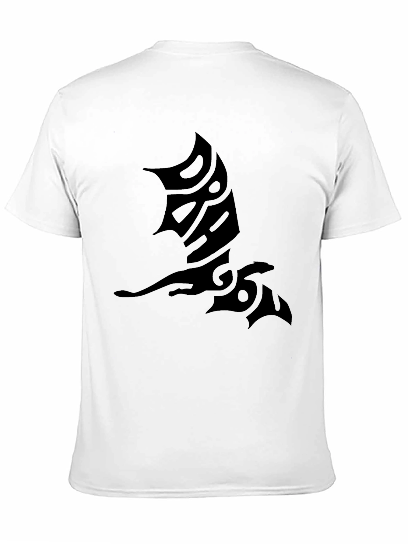 Dragon Tattoo Graphic Print Black Mens T-Shirt