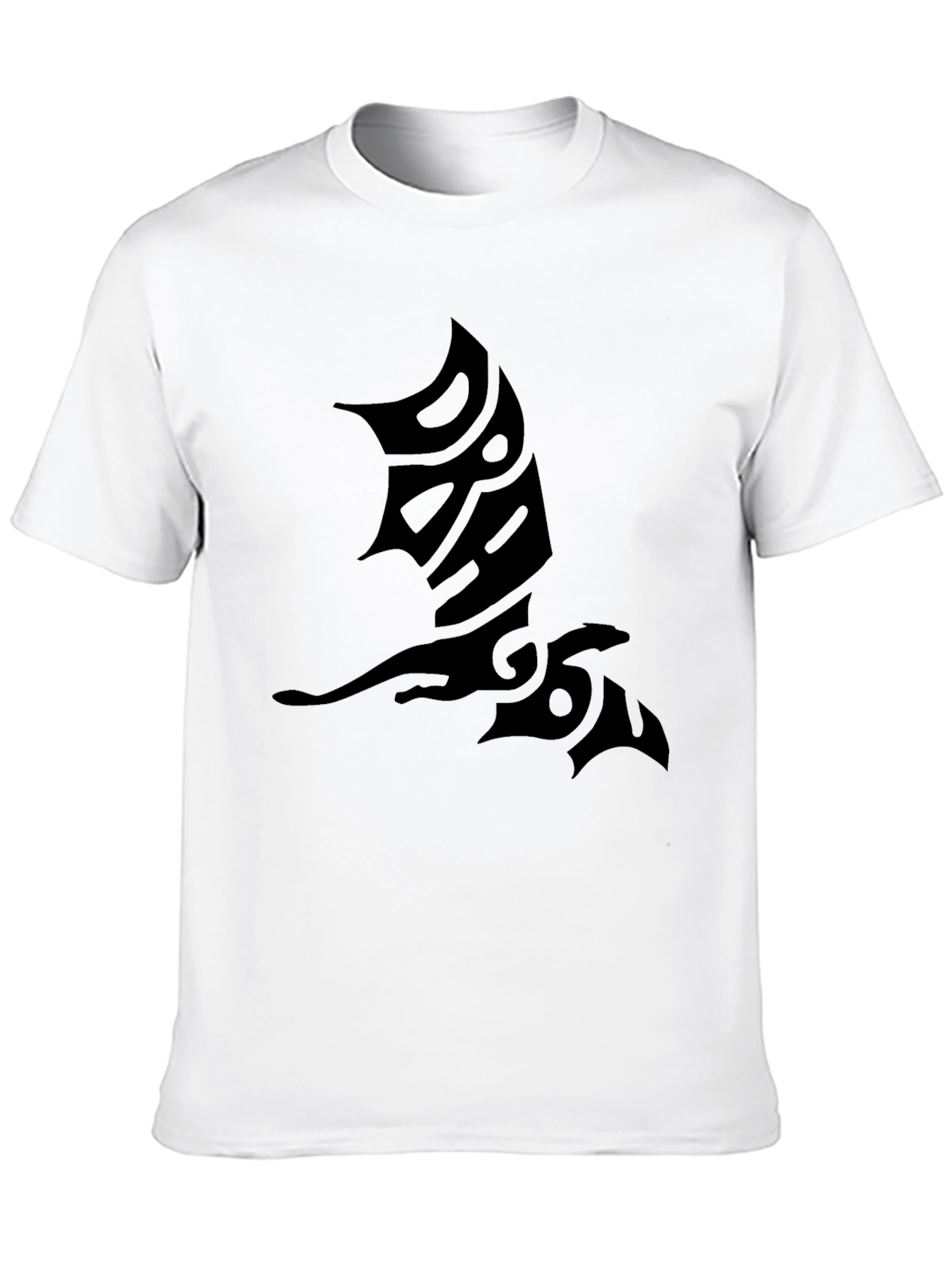 Dragon Tattoo Graphic Print Black Mens T-Shirt