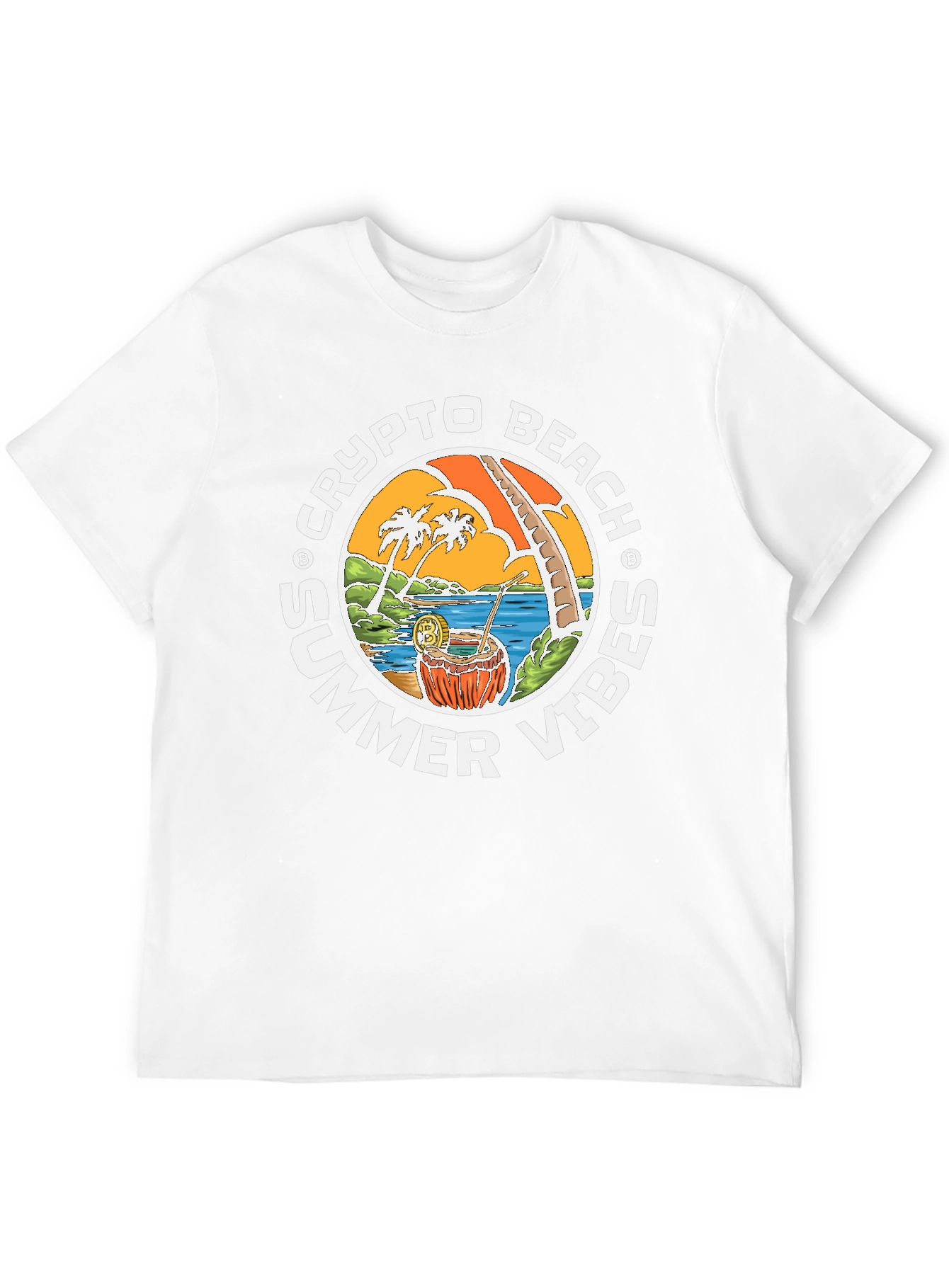 Crypto Beach Summer Vibes T-Shirt - Black