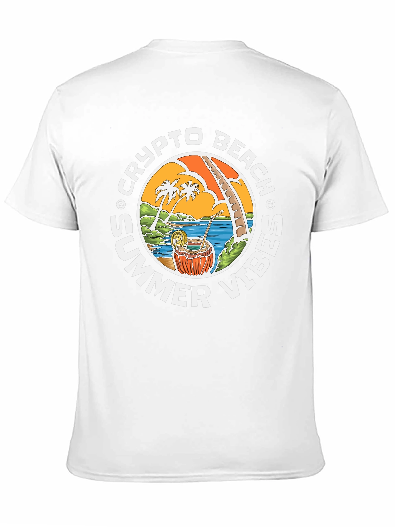 Crypto Beach Summer Vibes T-Shirt - Black