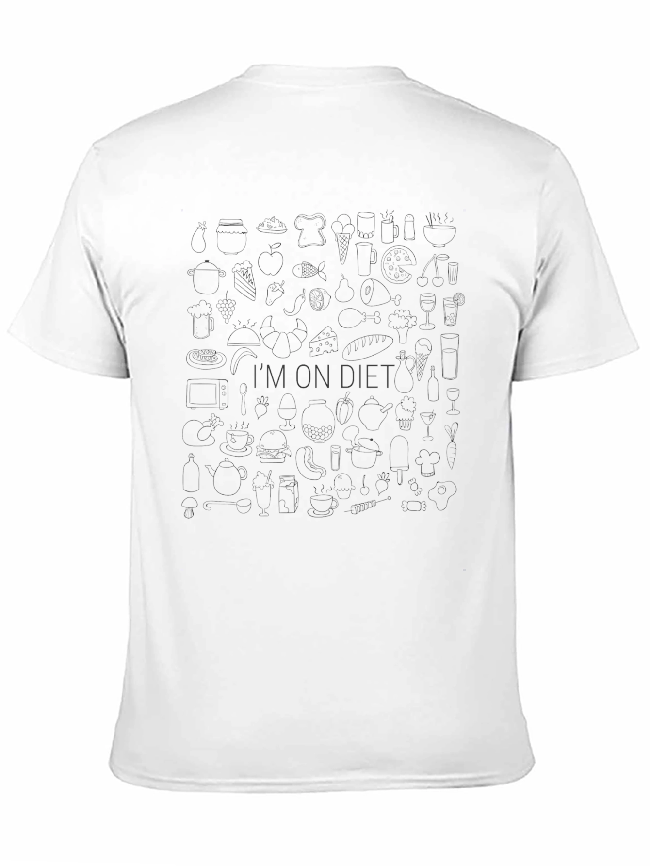 Im On Diet T-Shirt - Black Casual Tee