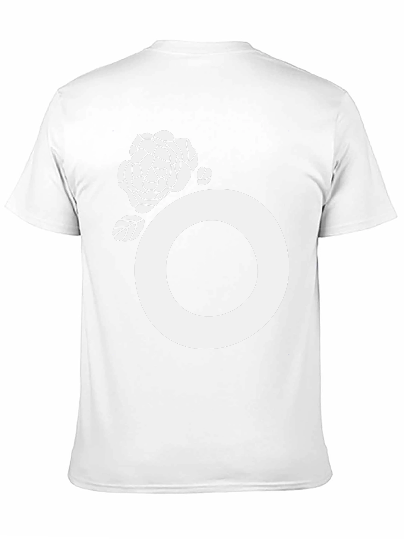 Black Tee with White Floral O Design