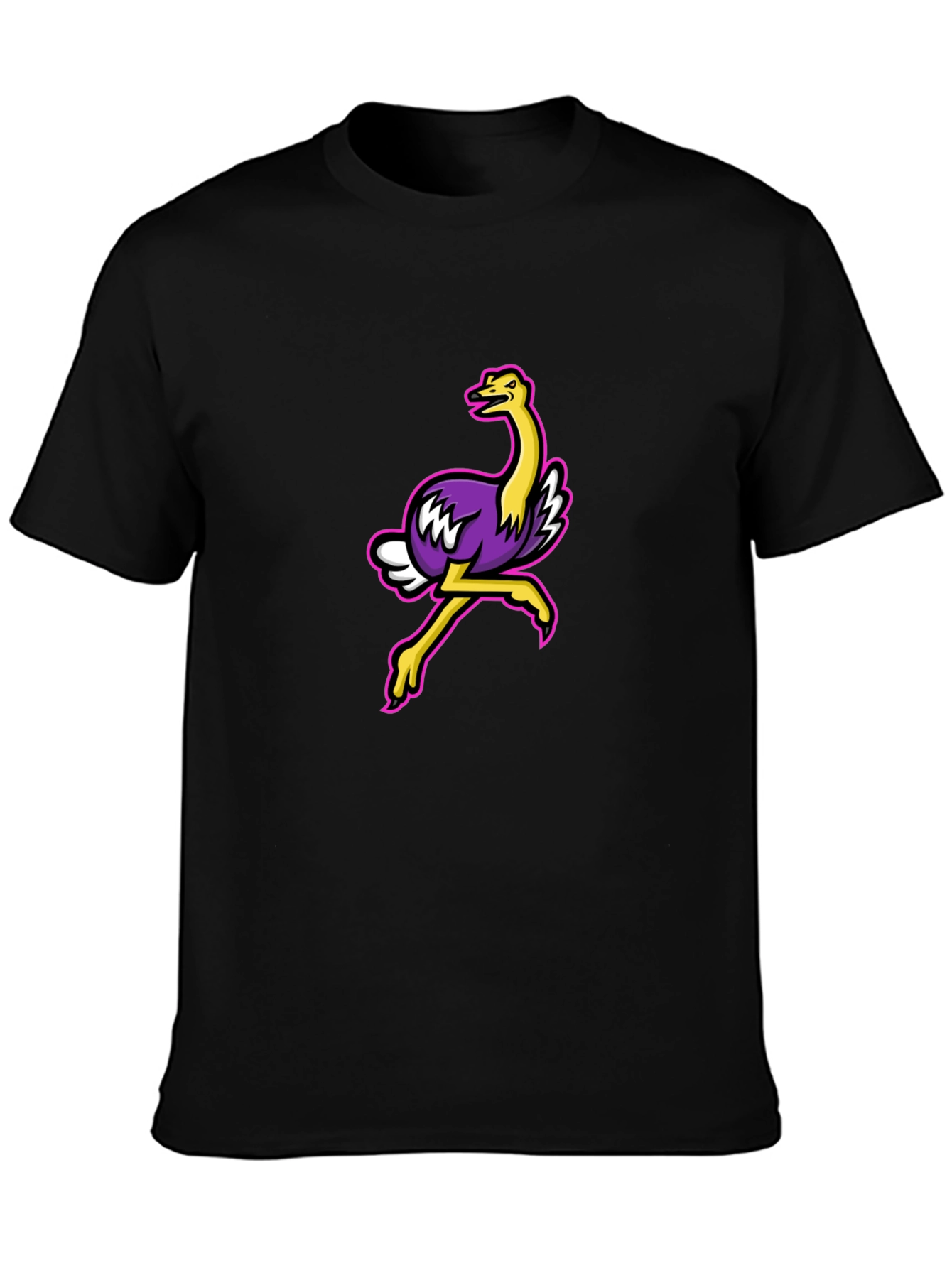 Cool Ostrich Graphic Tee - Black Unisex T-Shirt