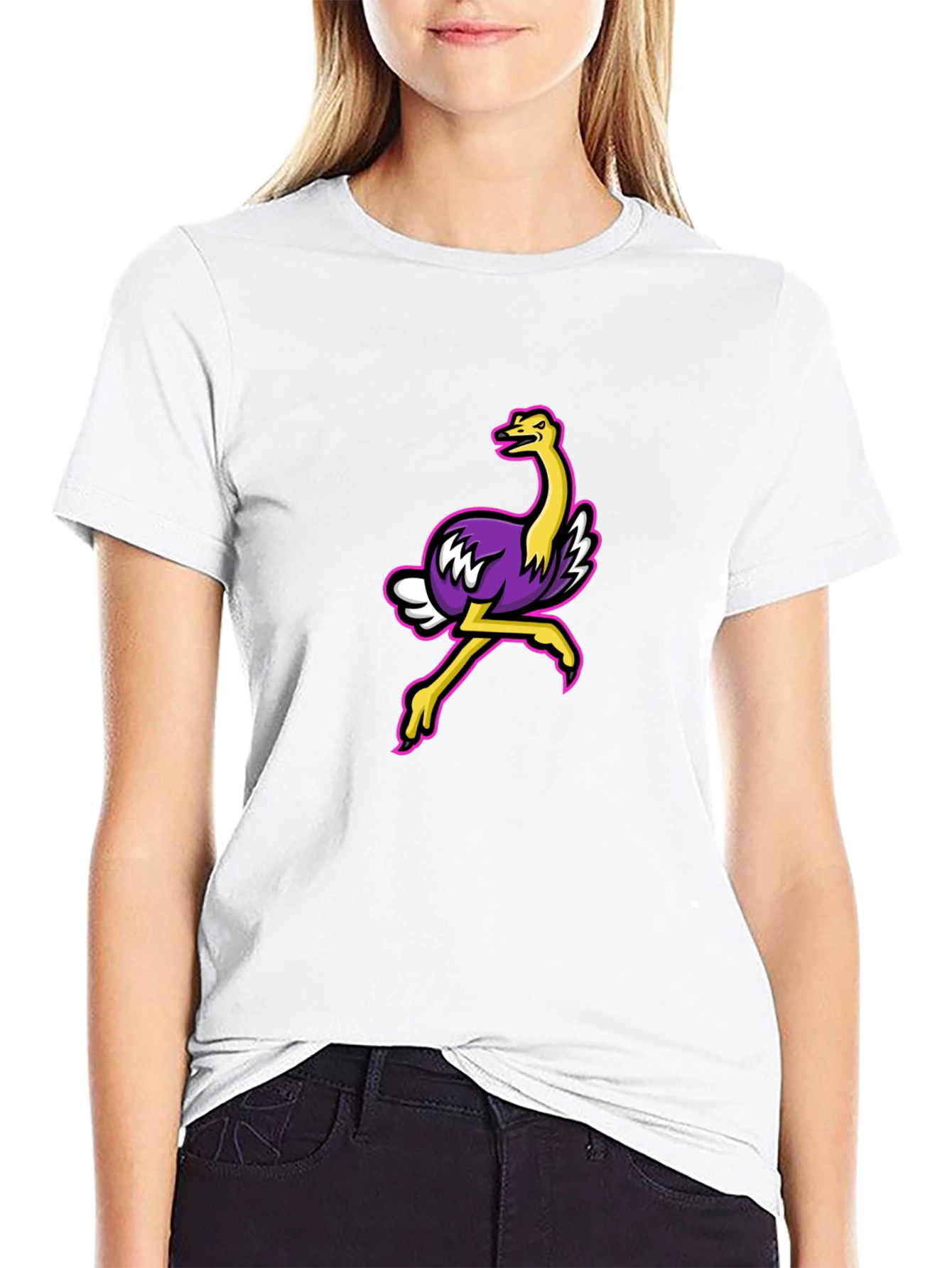 Cool Ostrich Graphic Tee - Black Unisex T-Shirt