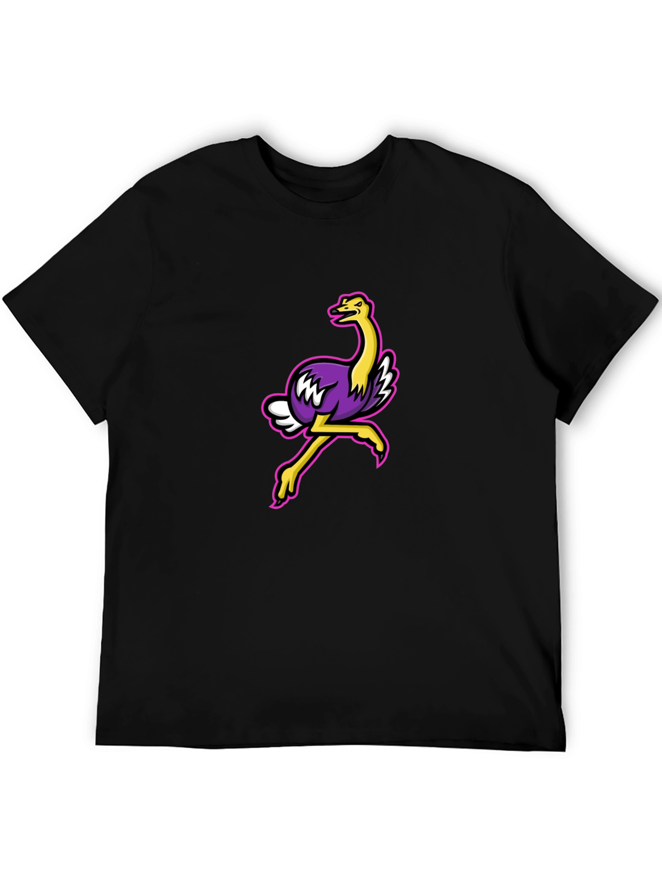 Cool Ostrich Graphic Tee - Black Unisex T-Shirt