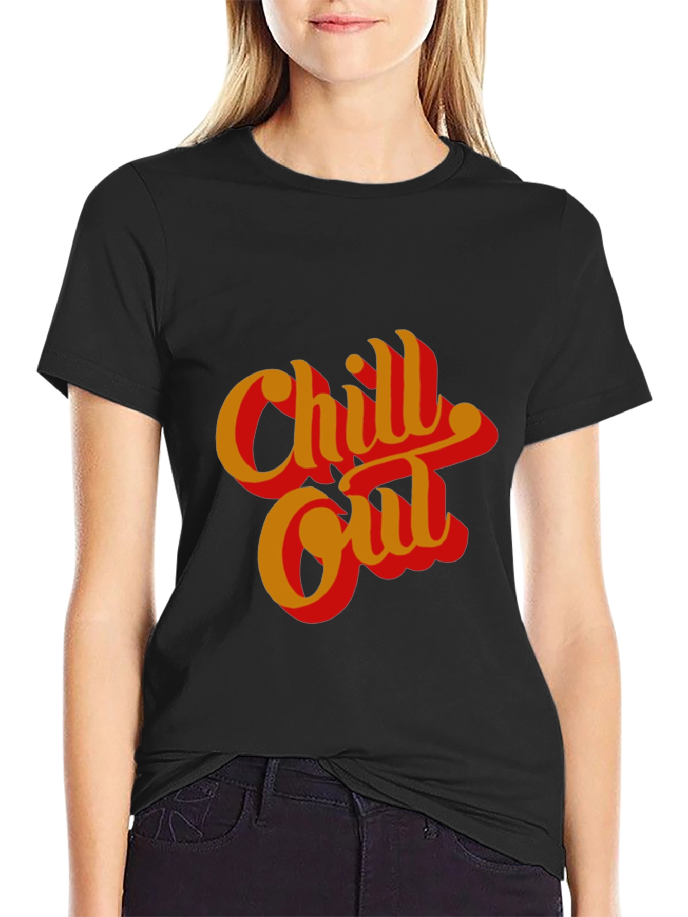 Chill Out Graphic Tee - Retro Style Black T-Shirt