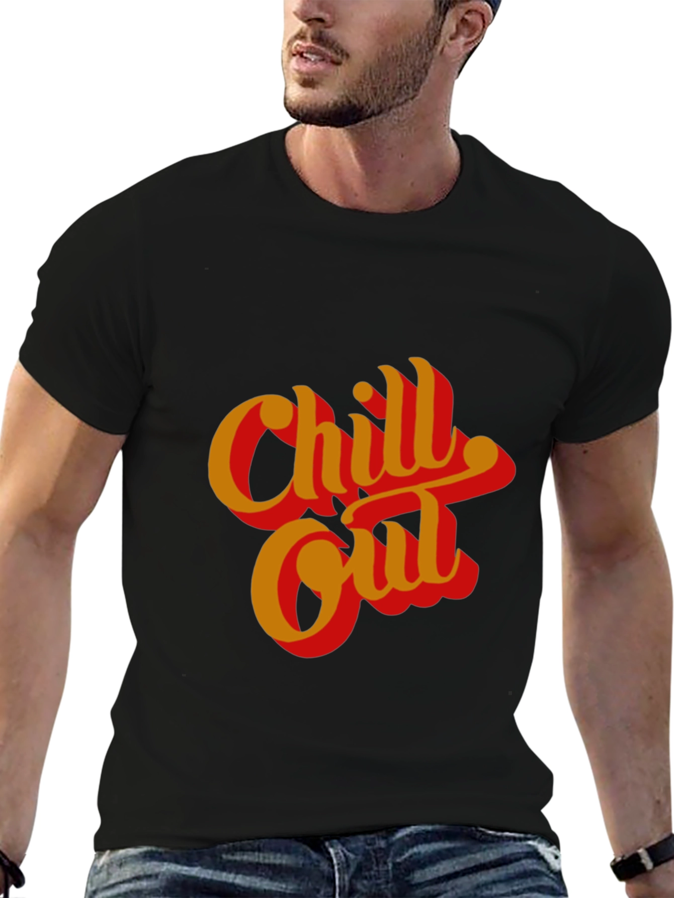 Chill Out Graphic Tee - Retro Style Black T-Shirt