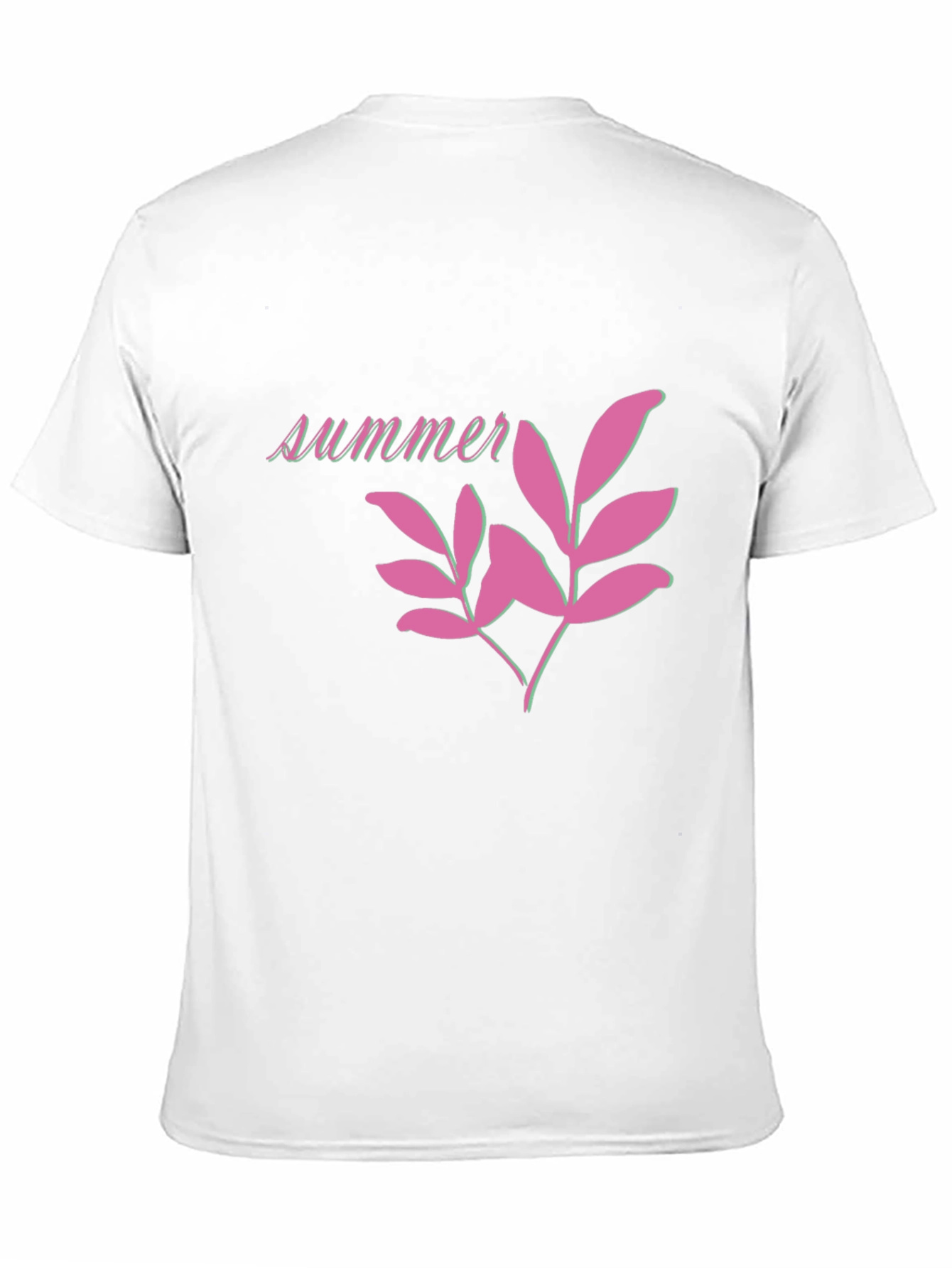 Summer Leaf Graphic Black T-Shirt