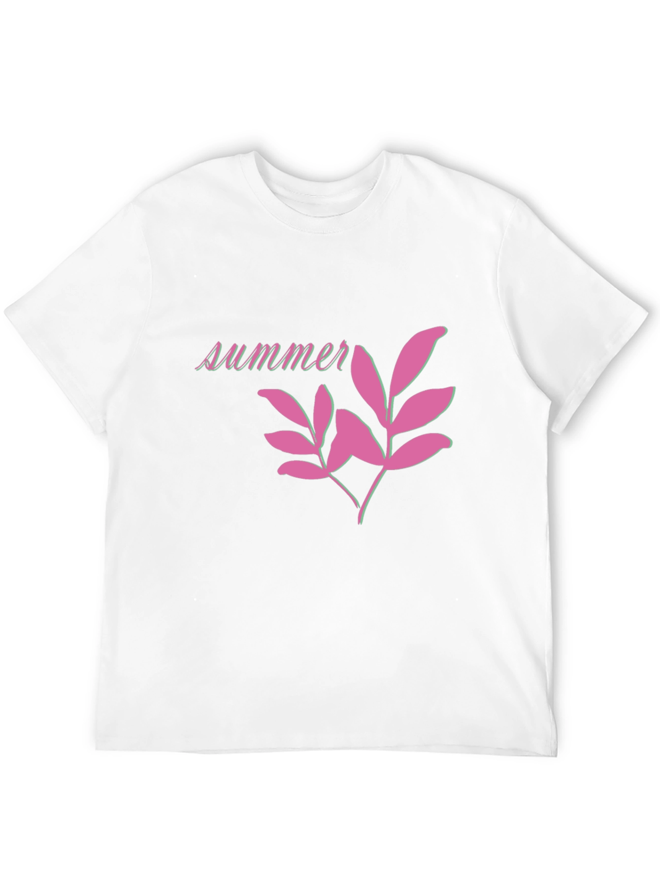 Summer Leaf Graphic Black T-Shirt