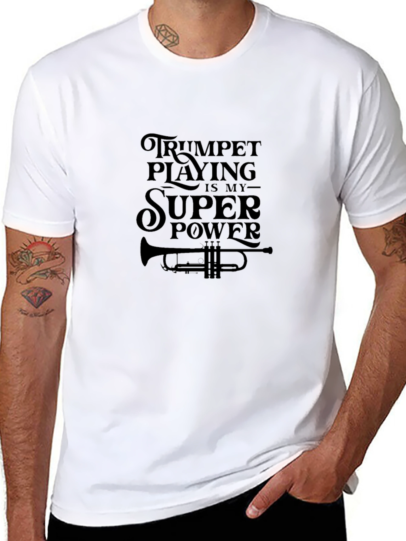 Trumpet Playing is My Super Power Black T-Shirt