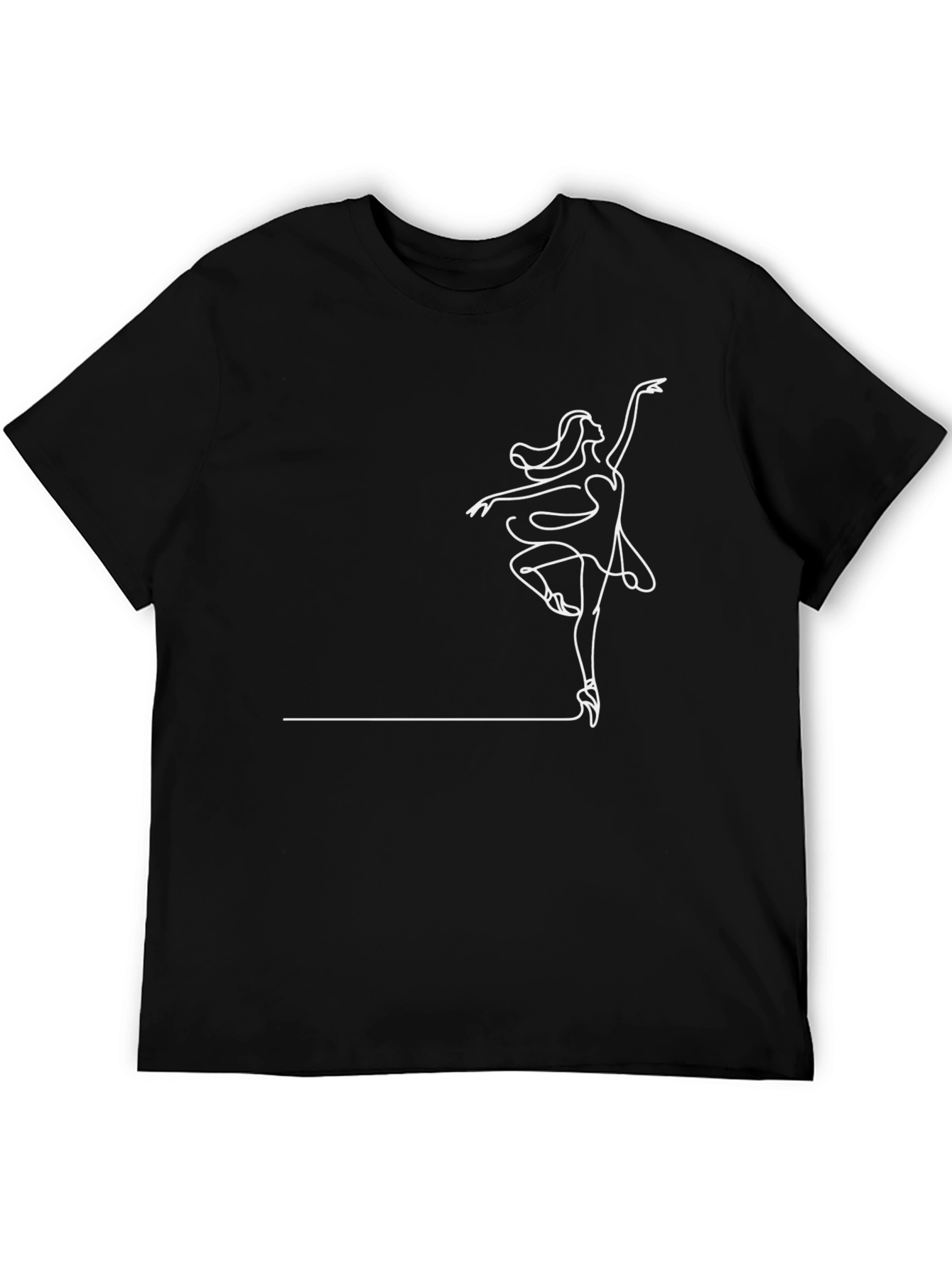 Elegant Ballerina Graphic Black T-Shirt