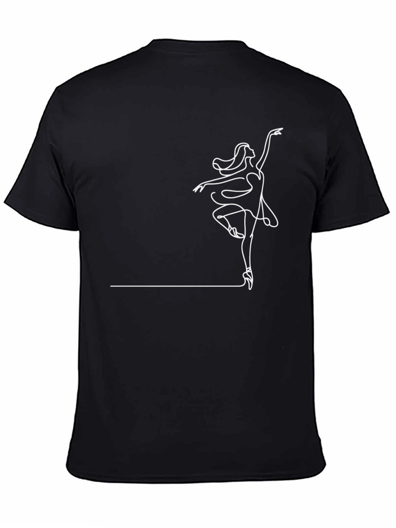 Elegant Ballerina Graphic Black T-Shirt