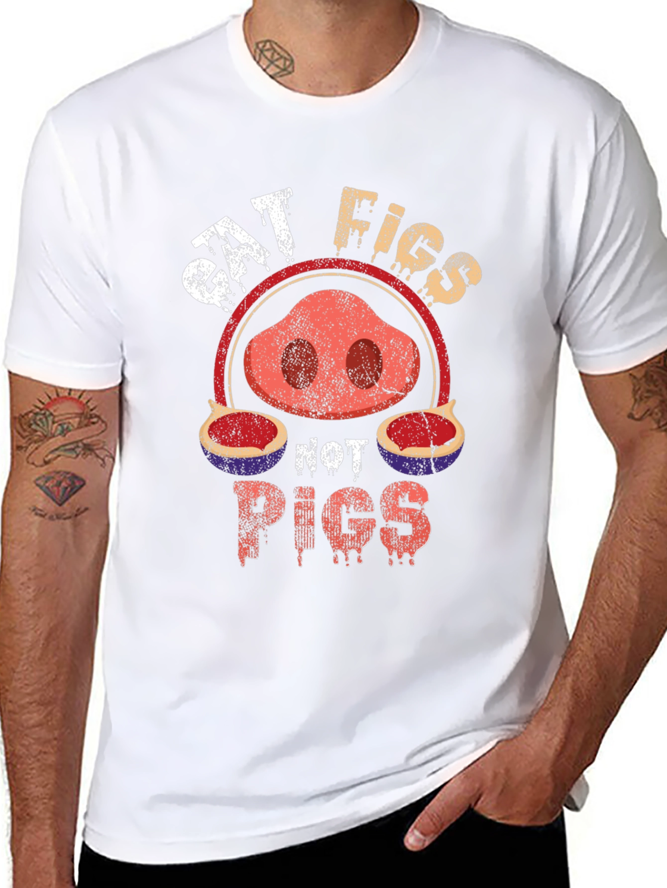 Eat Figs Not Pigs T-Shirt - Vegan Friendly Tee