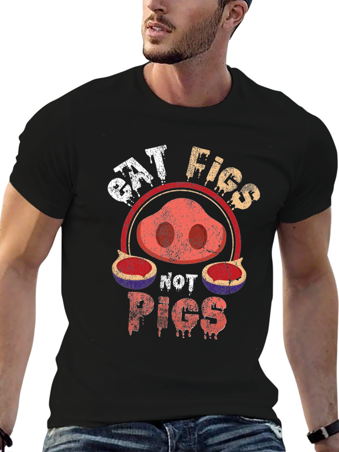 Eat Figs Not Pigs T-Shirt - Vegan Friendly Tee
