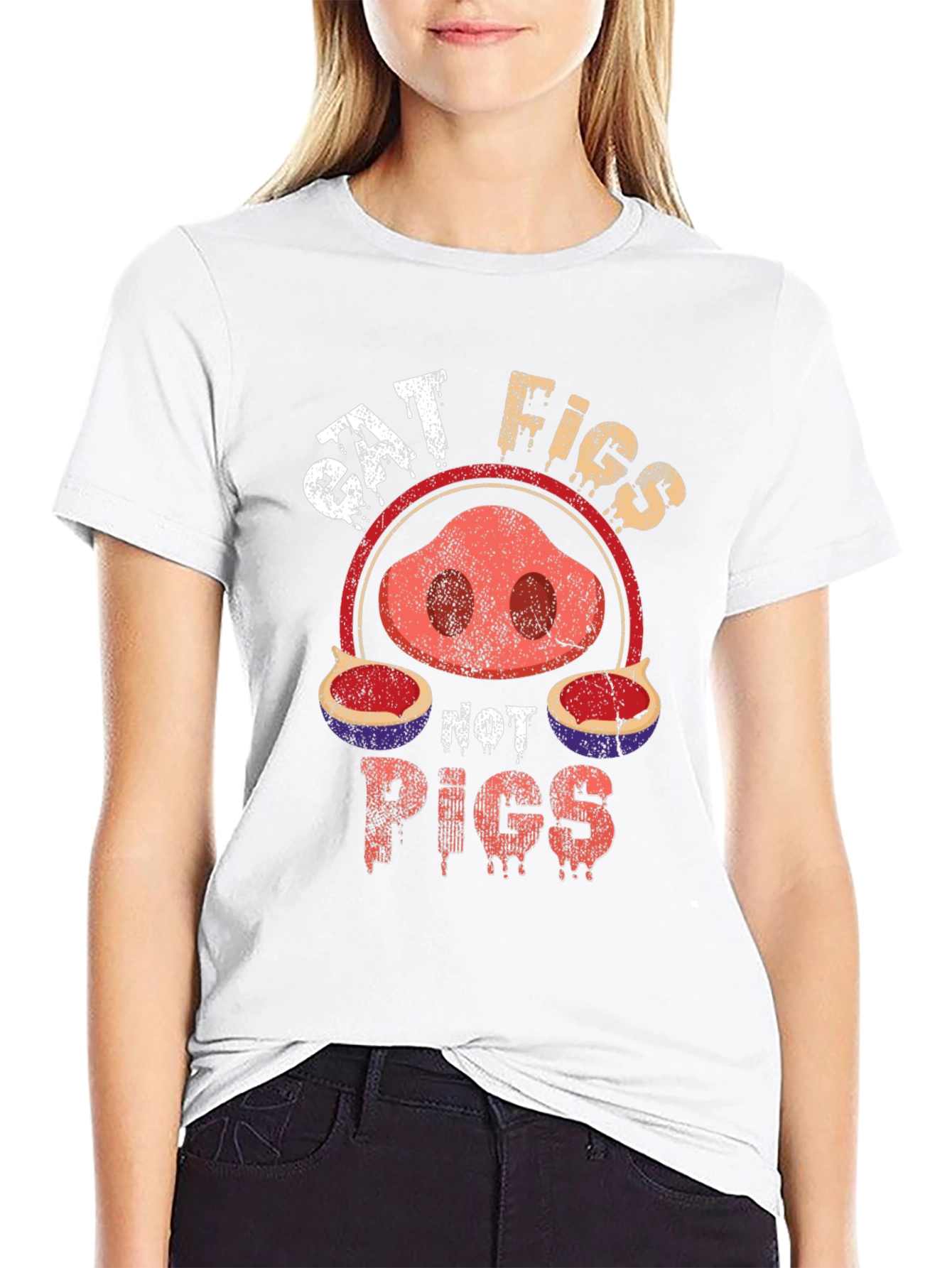 Eat Figs Not Pigs T-Shirt - Vegan Friendly Tee