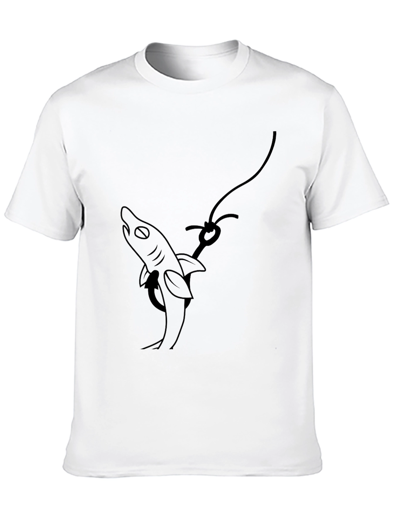 Shark On Hook Graphic Tee - Black