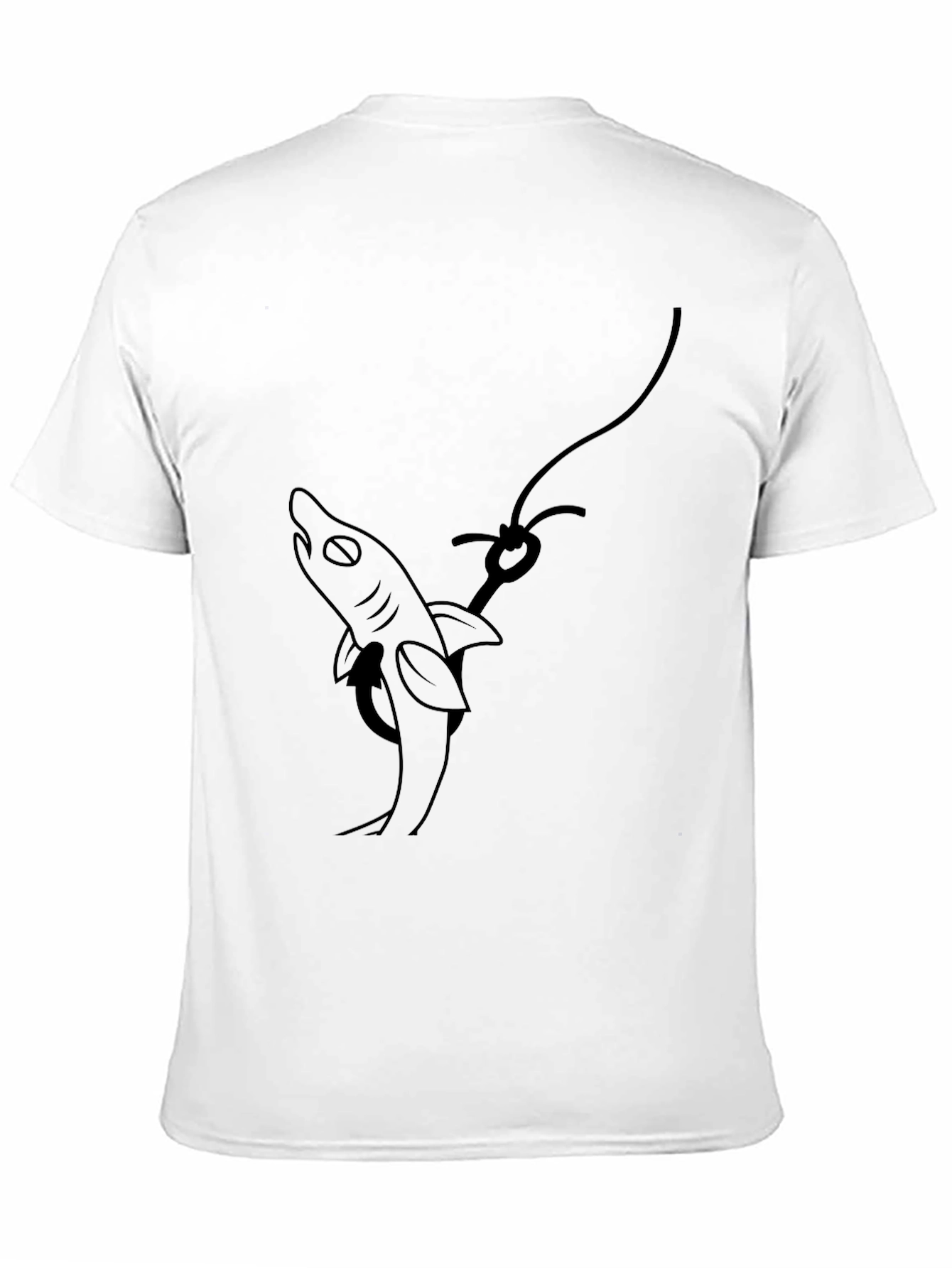 Shark On Hook Graphic Tee - Black