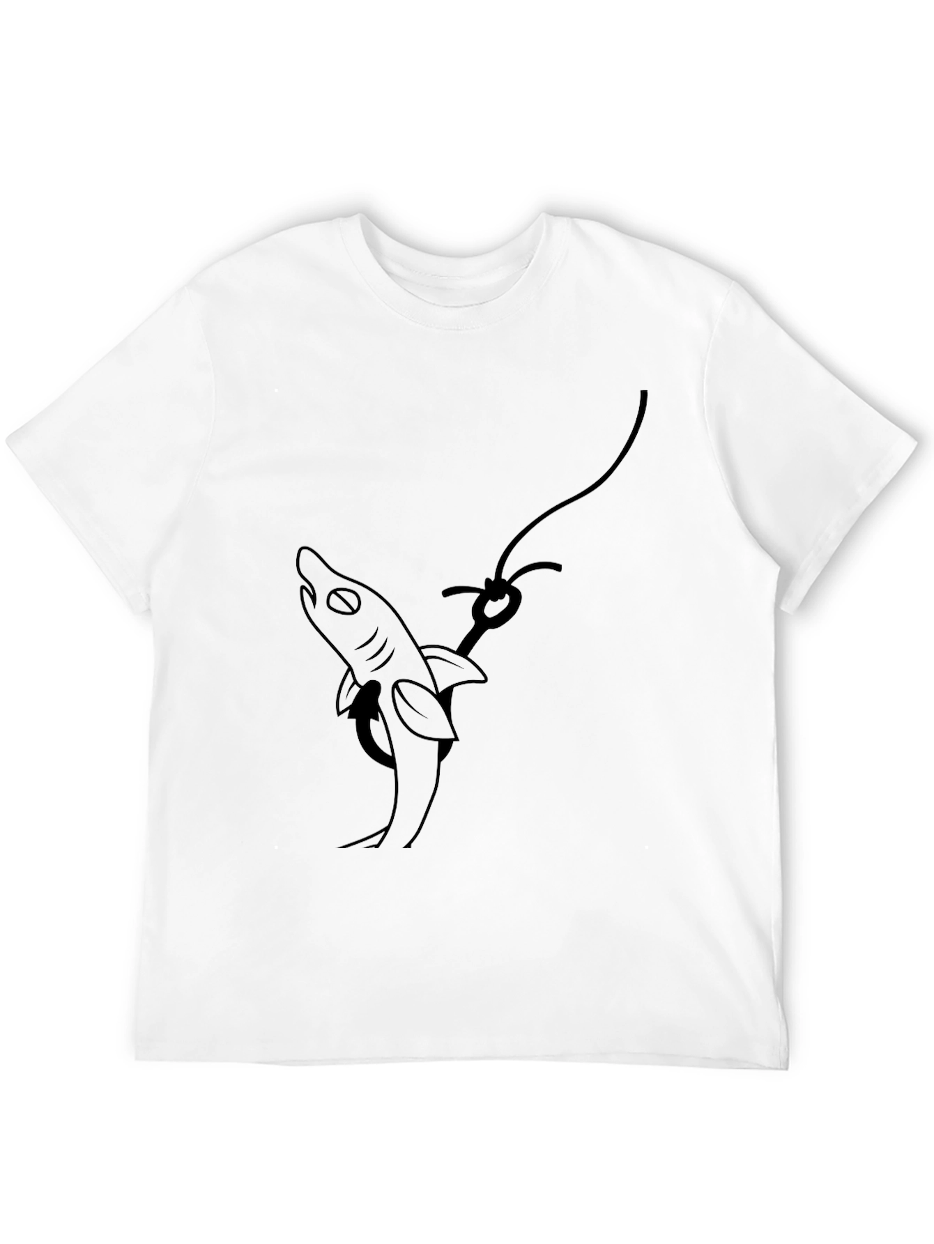 Shark On Hook Graphic Tee - Black