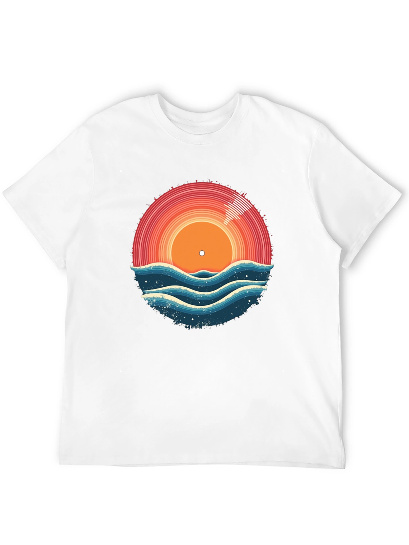 Sunset Vinyl Record Wave T-Shirt