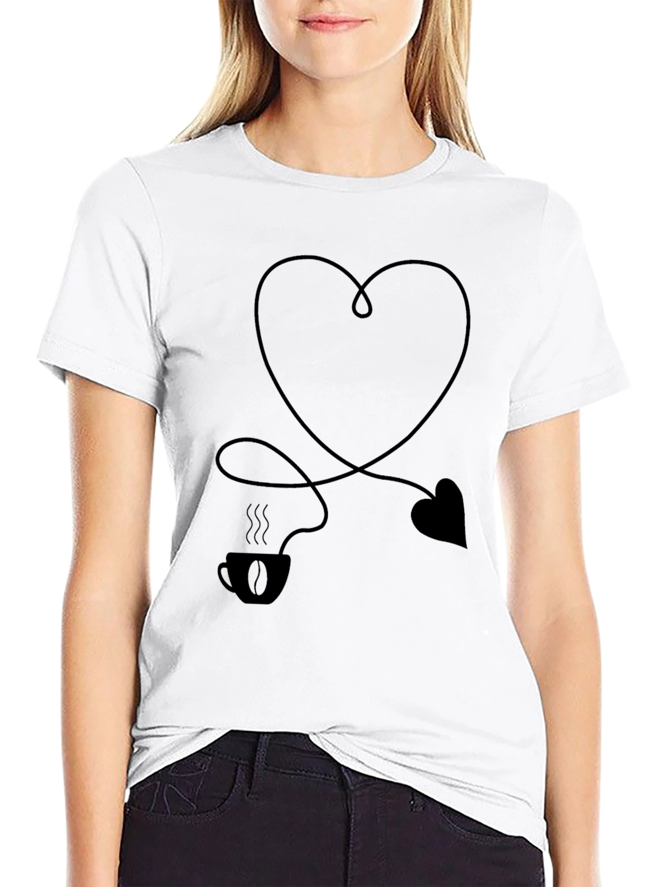 Coffee Heart Graphic T-Shirt - Love Your Brew