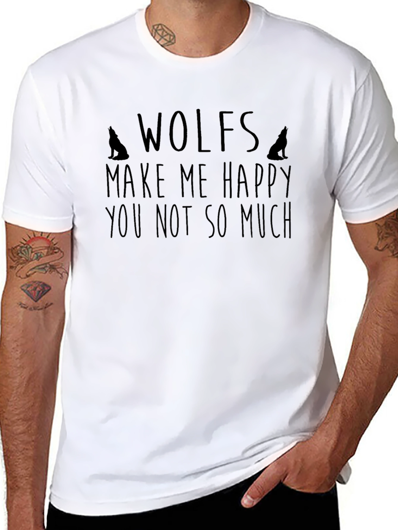 Wolf Lover T-Shirt - Wolves Make Me Happy Tee