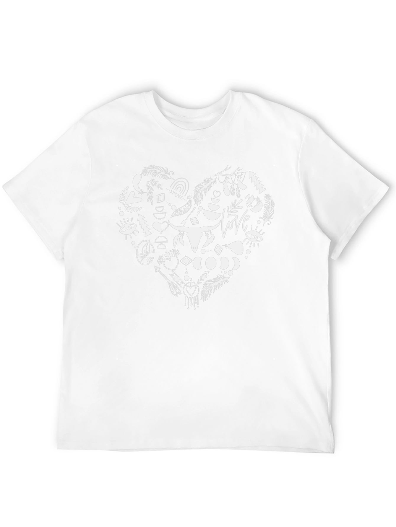 Boho Heart Graphic Tee - Black