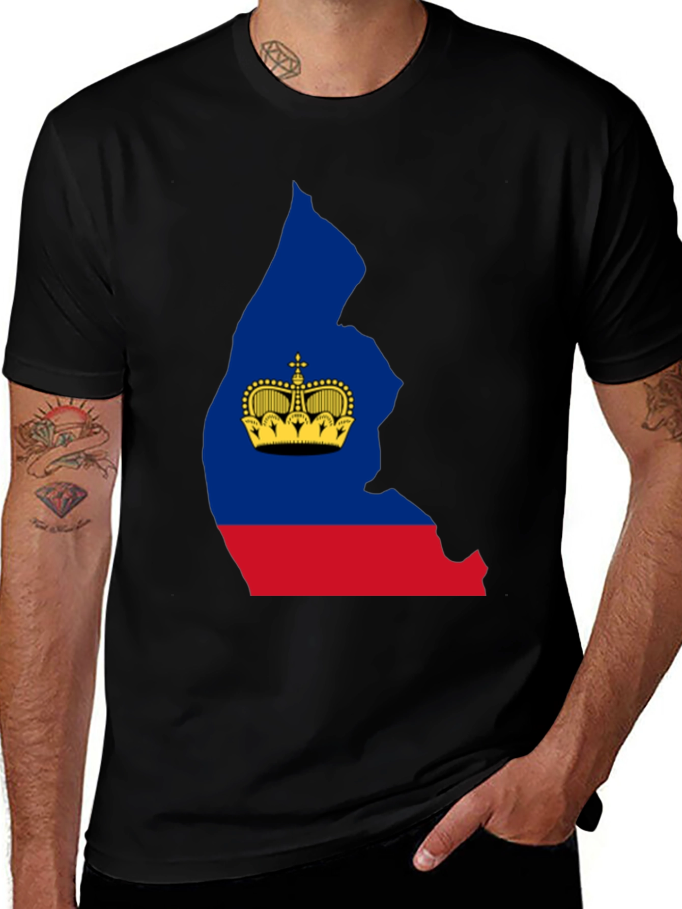 Liechtenstein Flag Silhouette T-Shirt